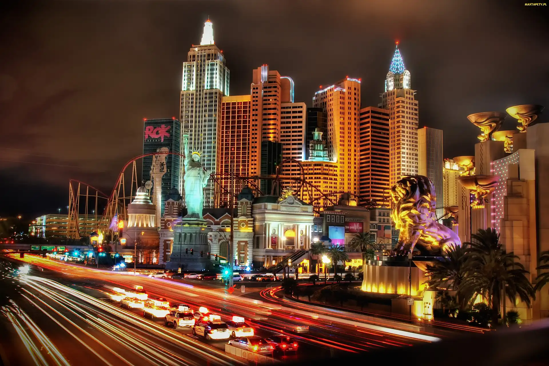 Ulica, Światła, Miasto, Las Vegas