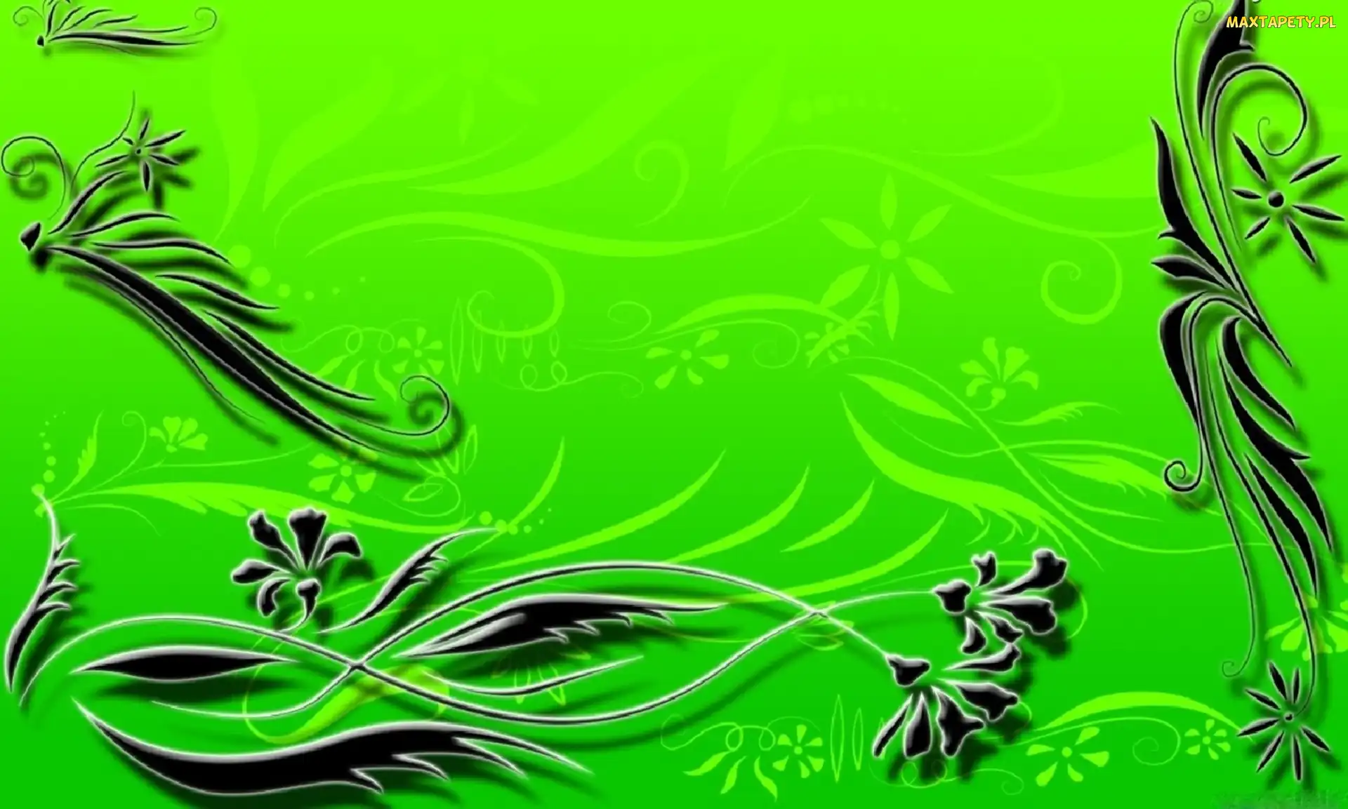 Czarne, Kwiaty, Ornamenty