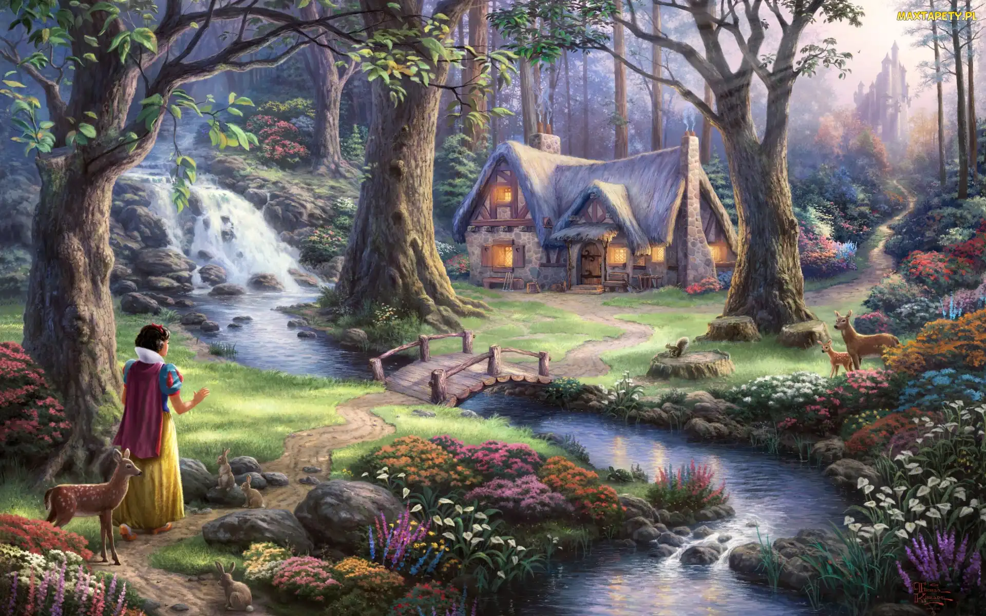 Snow White and the Seven Dwarfs, Królewna Śnieżka i siedmiu krasnoludków, Thomas Kinkade, Disney