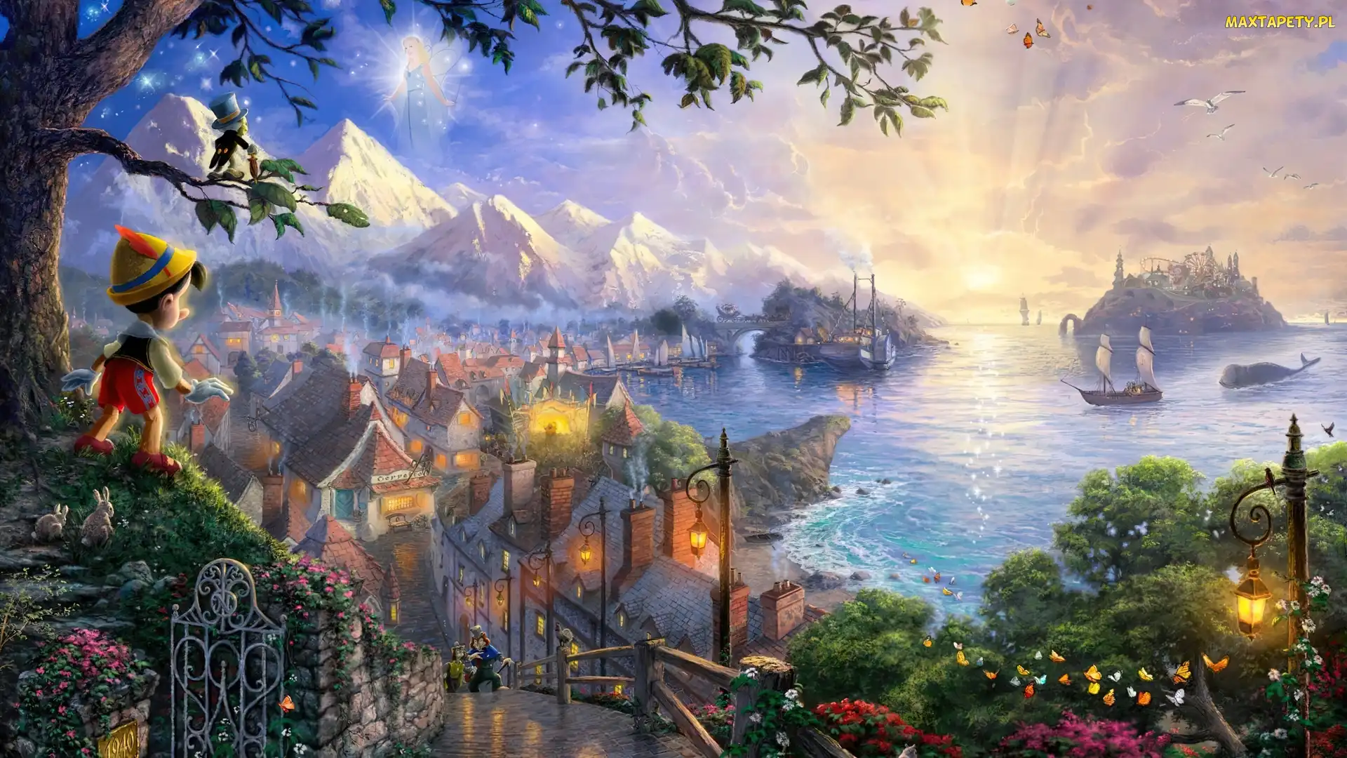 Wyspa, Pinokio, Thomas Kinkade, Disney