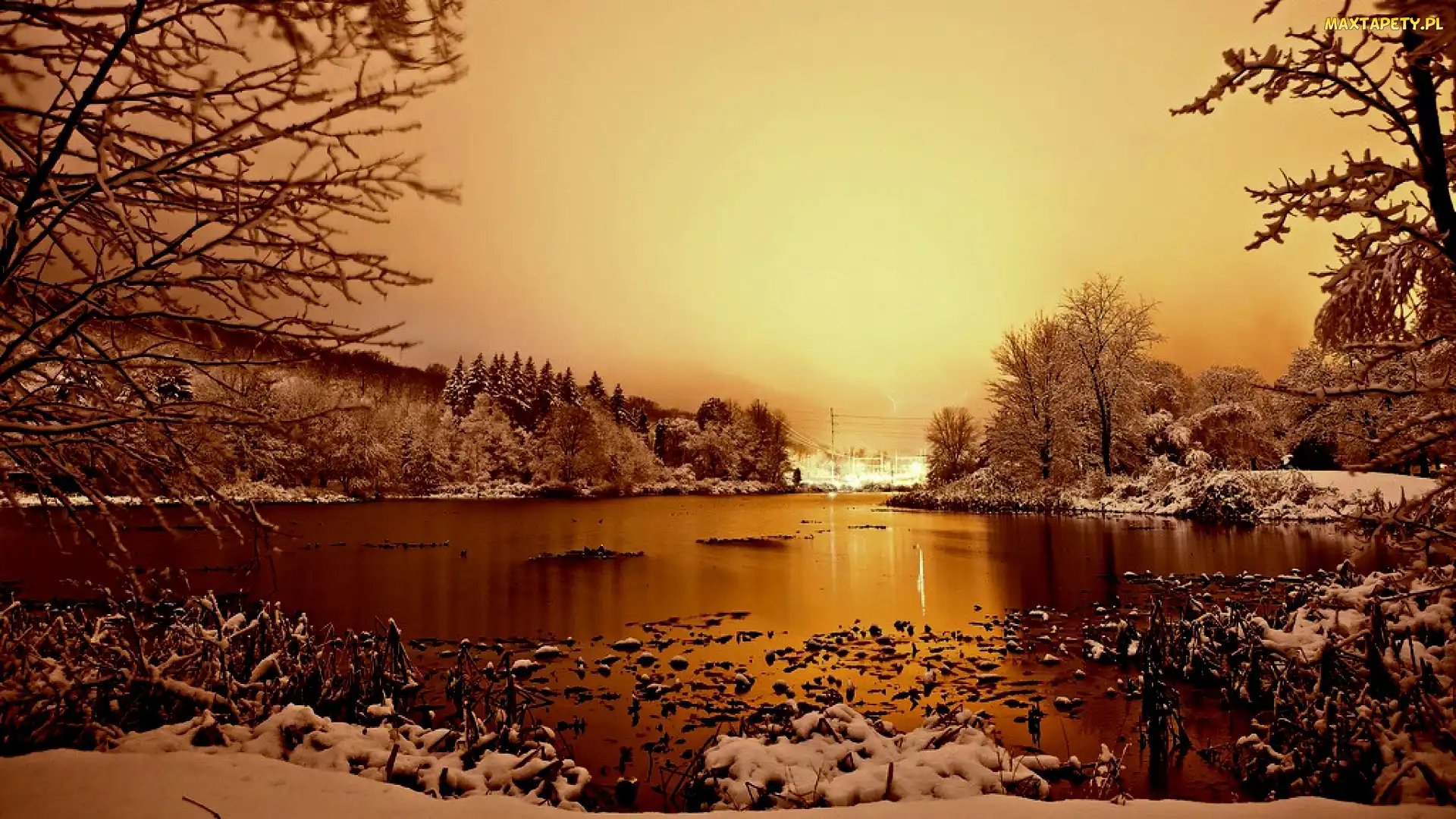 Park, Zima, Jezioro