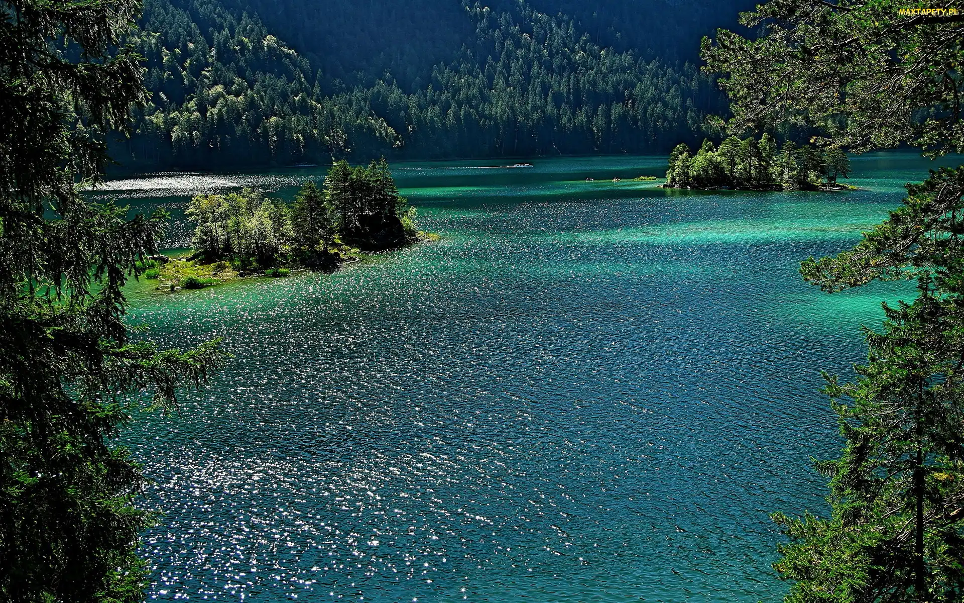 Bawaria, Grainau, Jezioro, Lasy