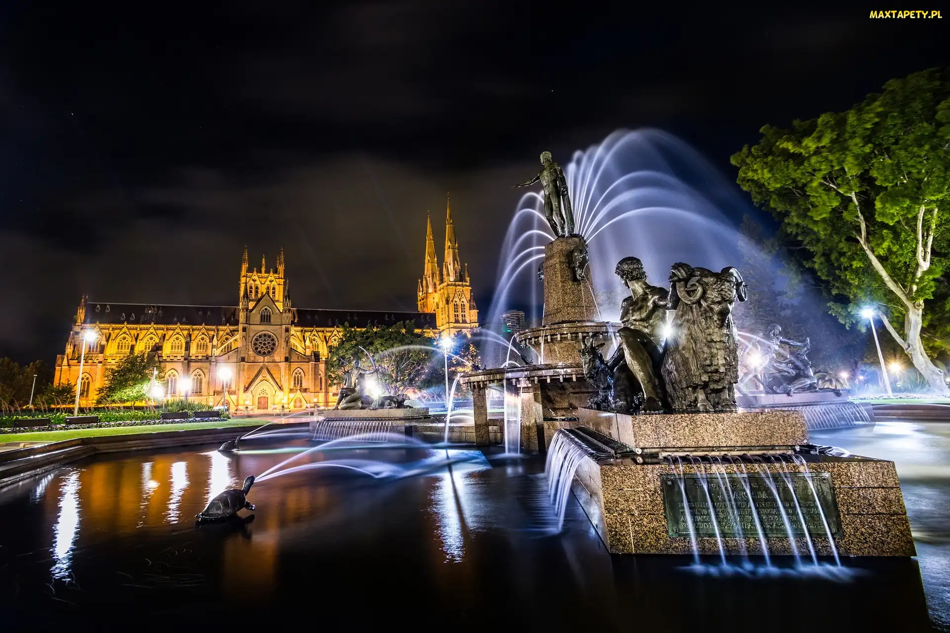 Fontanna, Noc, Australia, Sydney