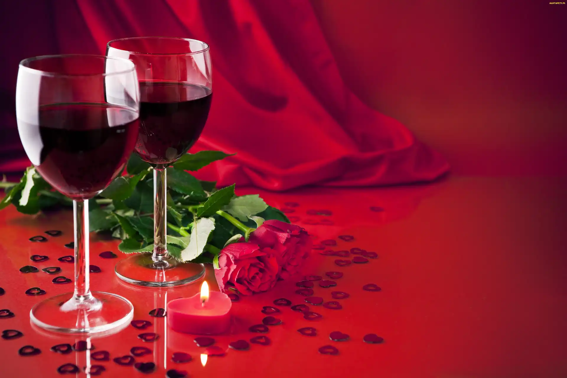 Róże, Wino, Walentynki