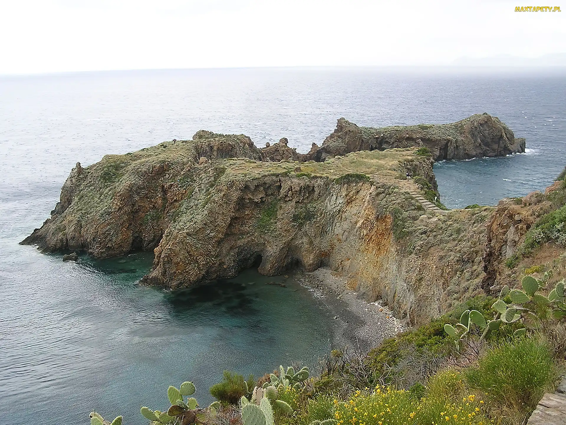 Włochy, Panarea, Morze, Skały