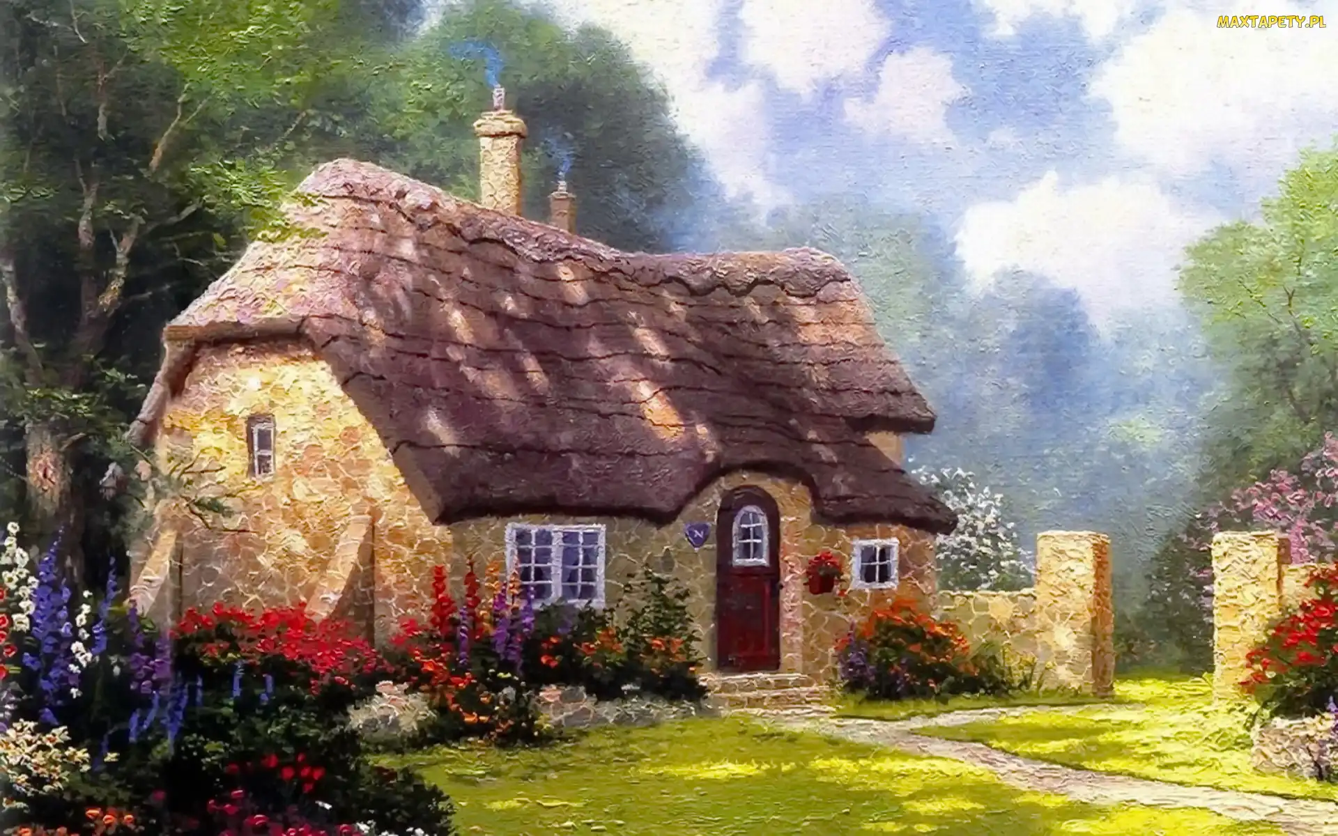 Dom, Thomas Kinkade, Obraz, Reprodukcja
