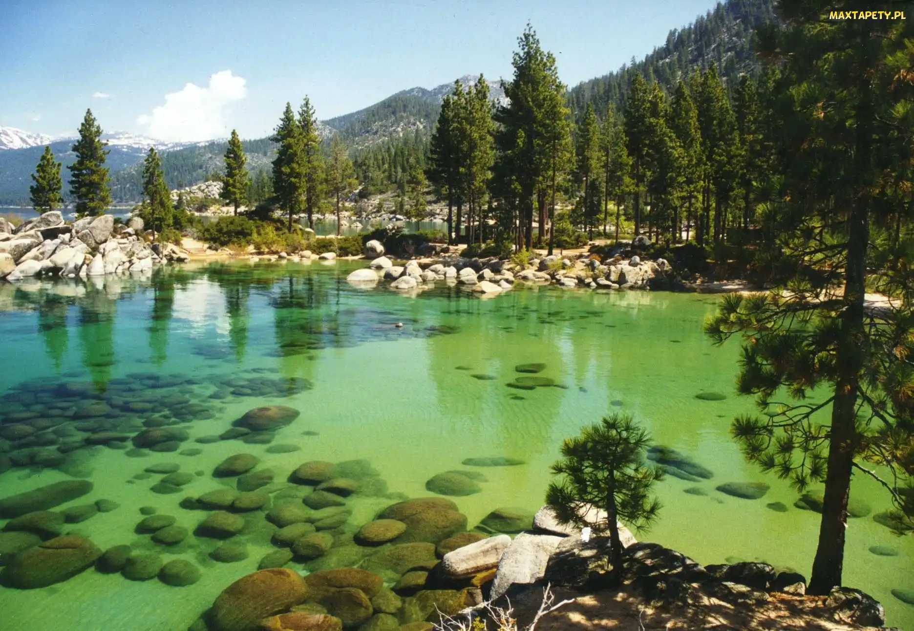 Kalifornia, Tahoe, Kamienie, Jezioro, Góry, Las