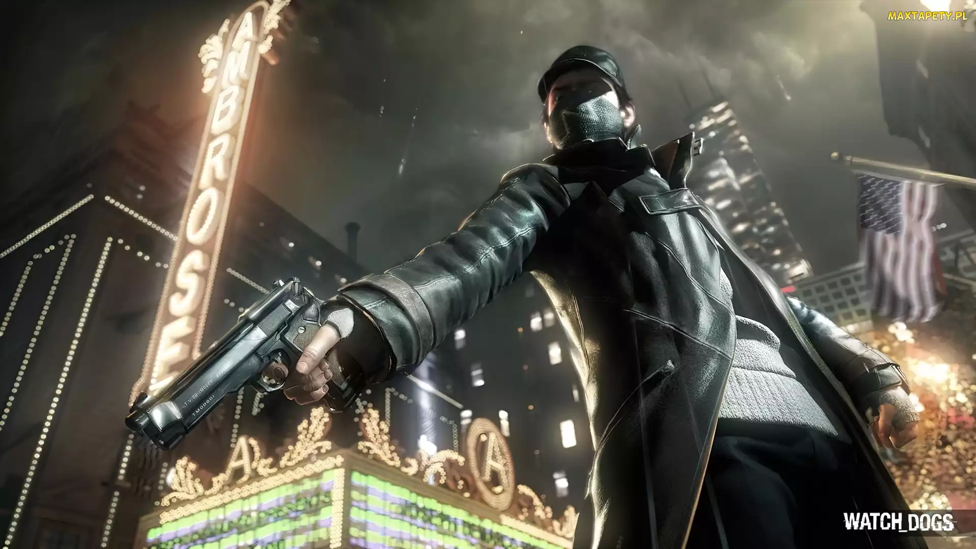 Miasto, Pistolet, Watch Dogs, Mężczyzna