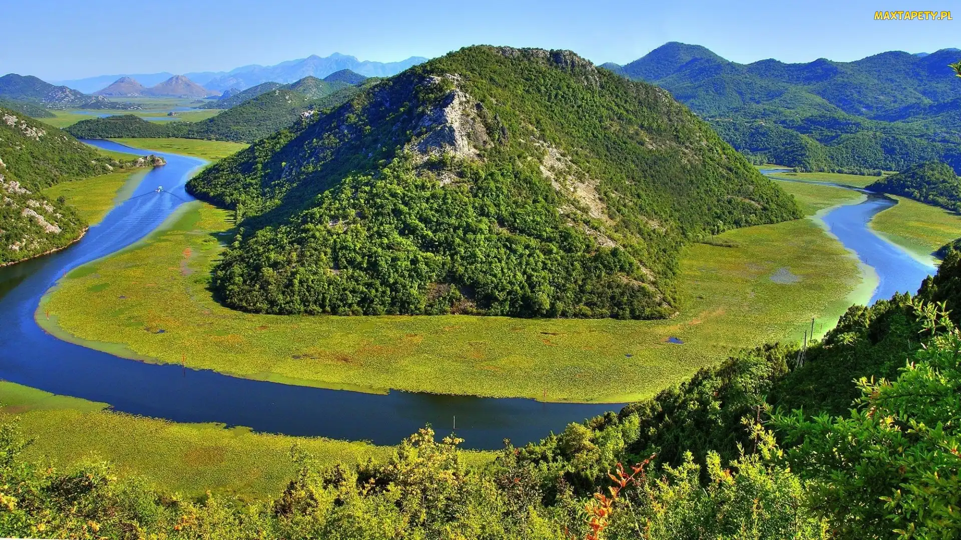Rzeka, Wysepka, Góry