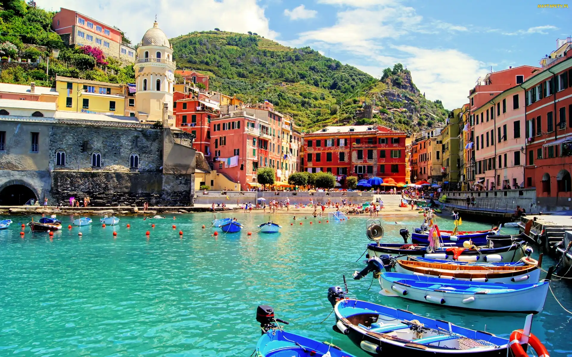 Łodzie, Kanał, Włochy, Vernazza