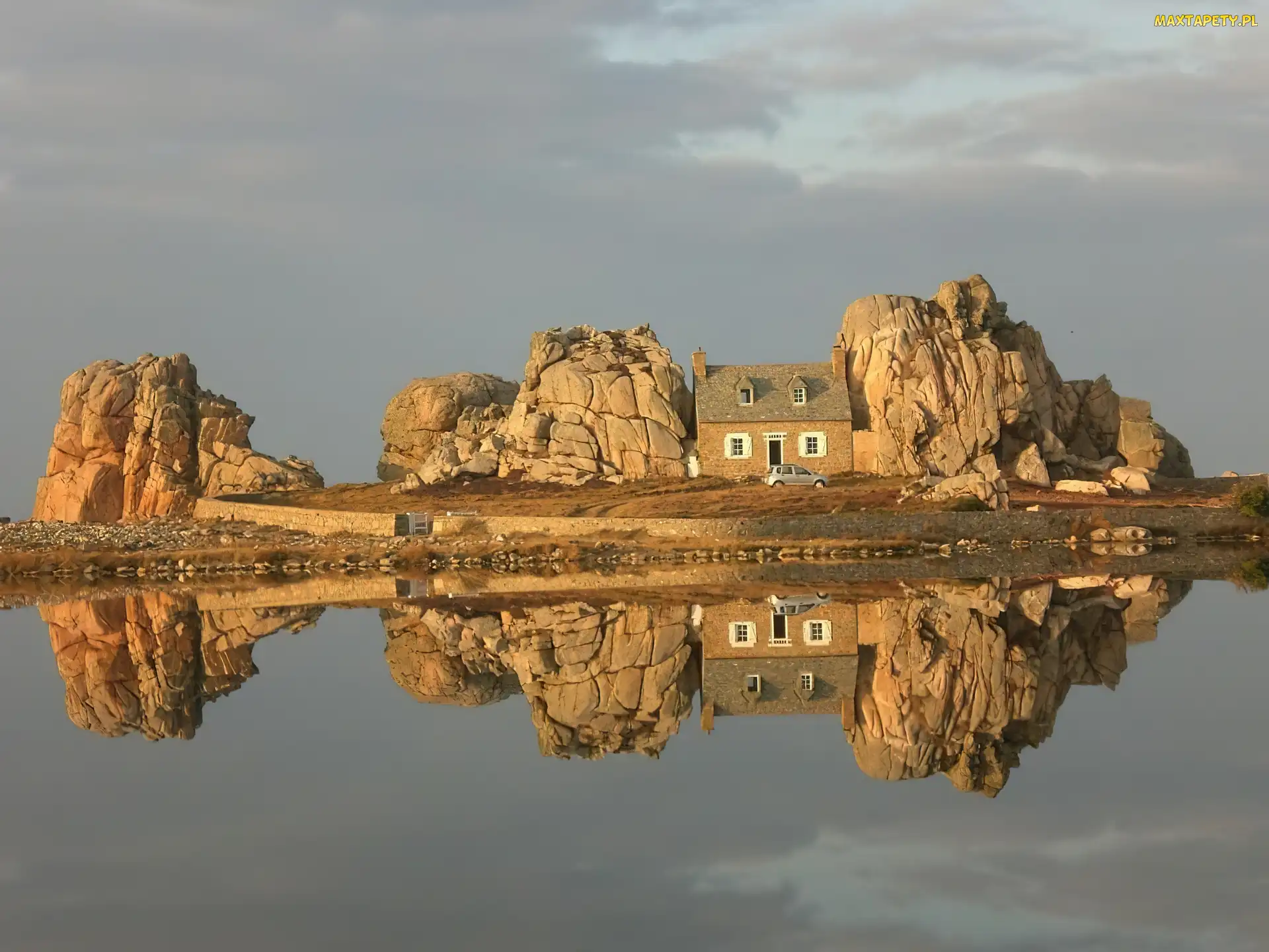 Morze, Domek, Skały, Wybrzeże