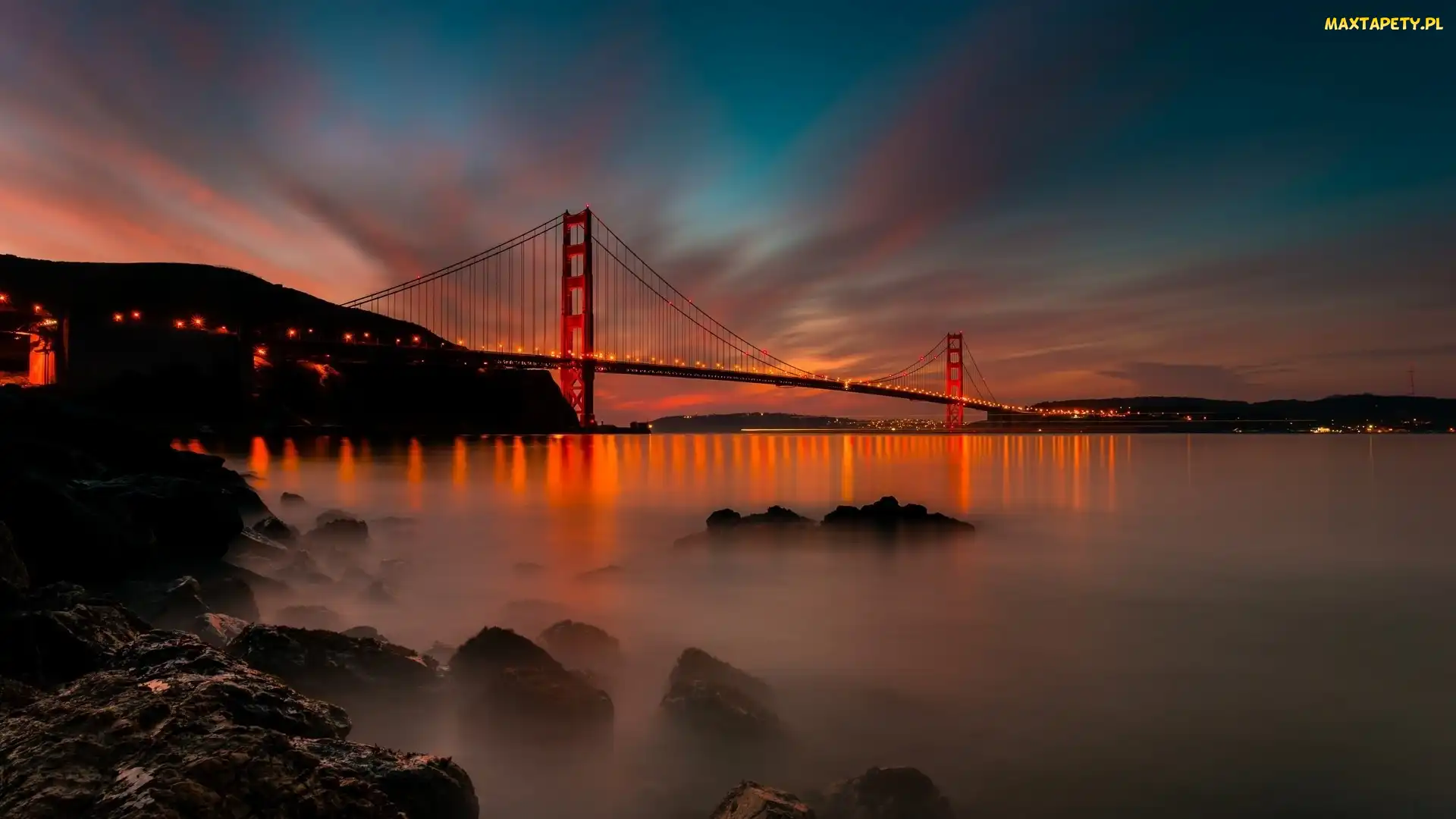 San Francisco, Słońca, Zachód, Most