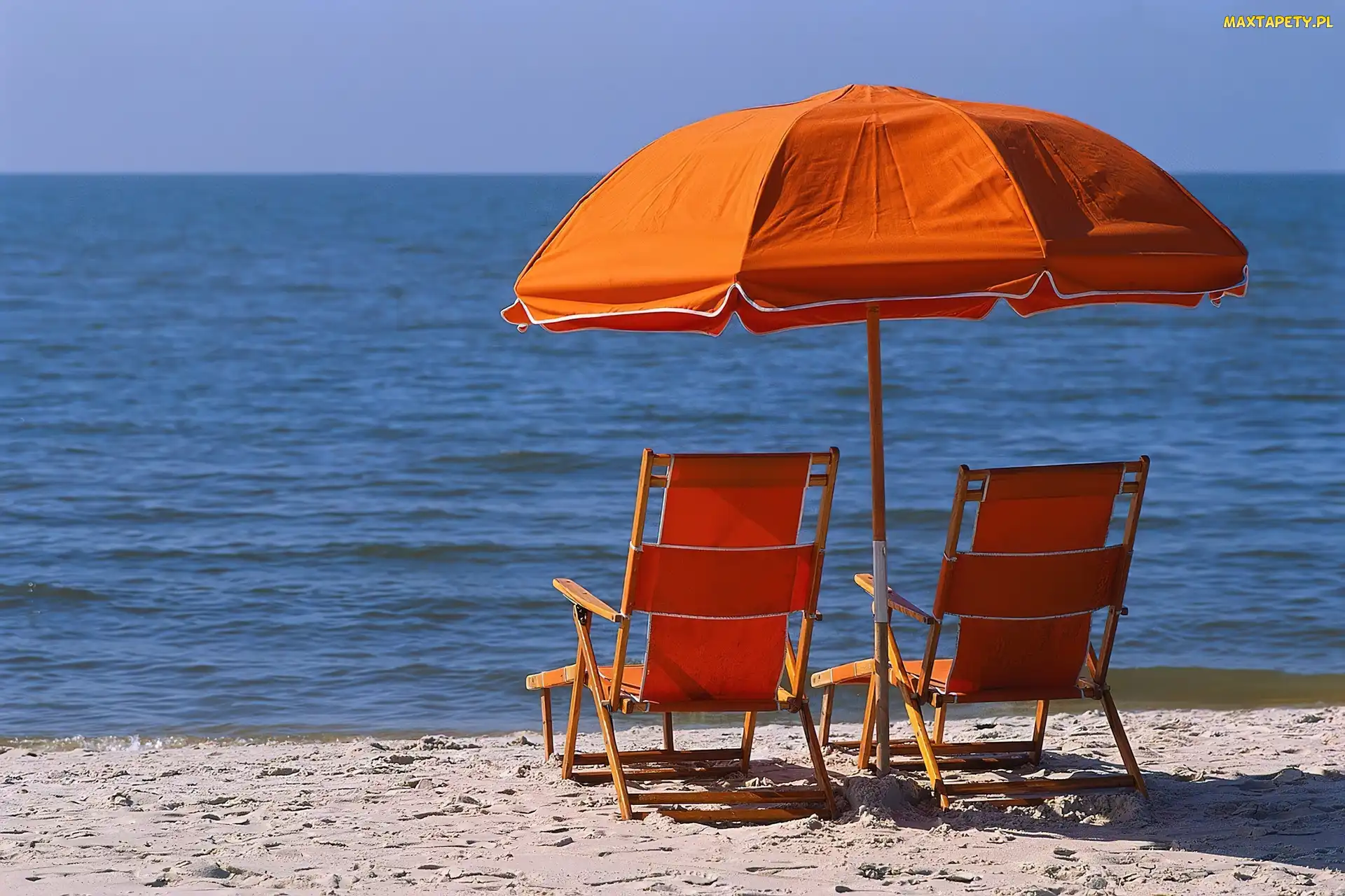 Wakacje, Parasol, Plaża, Leżaki
