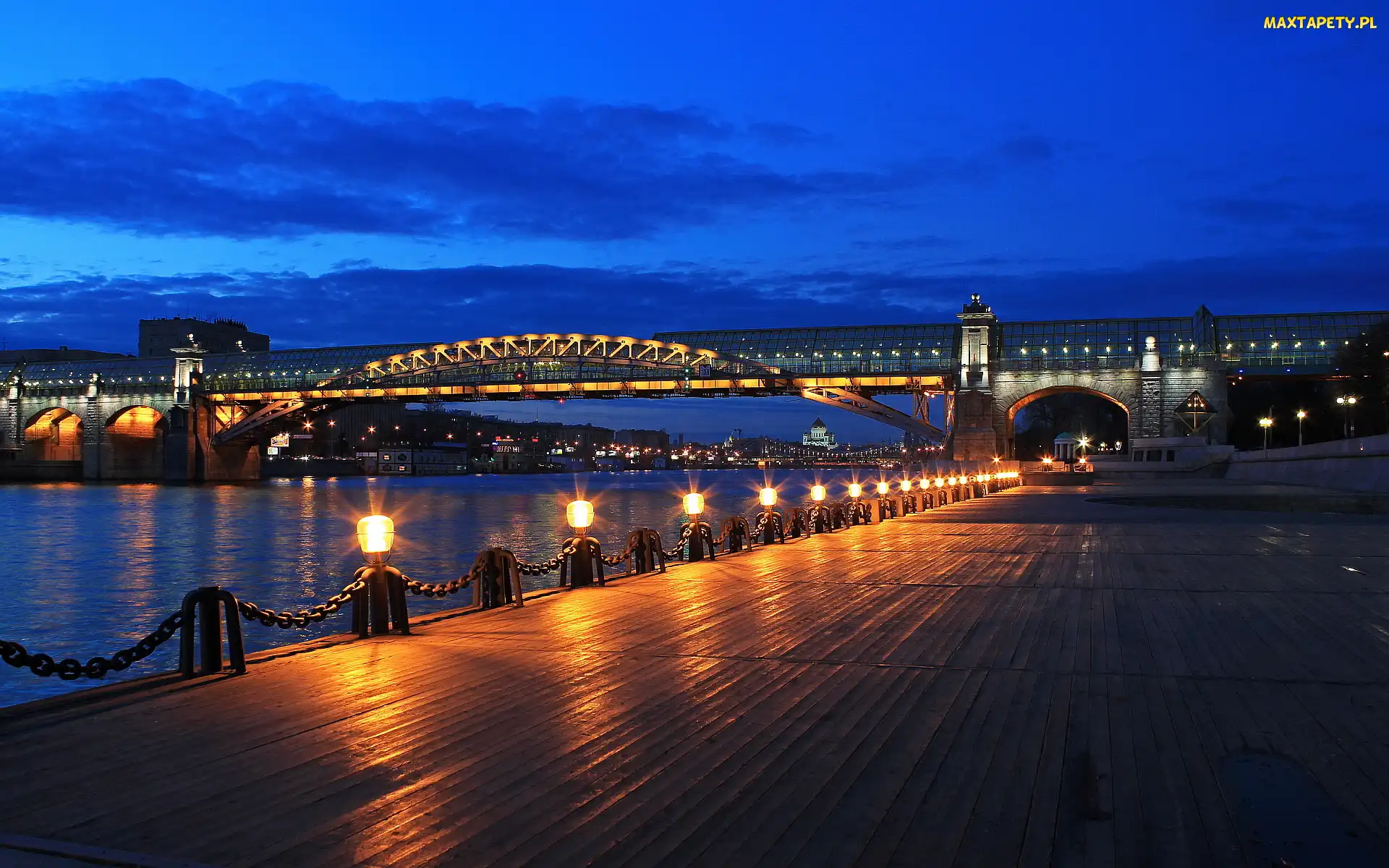 Moskwa, Rzeka, Most, Bulwar