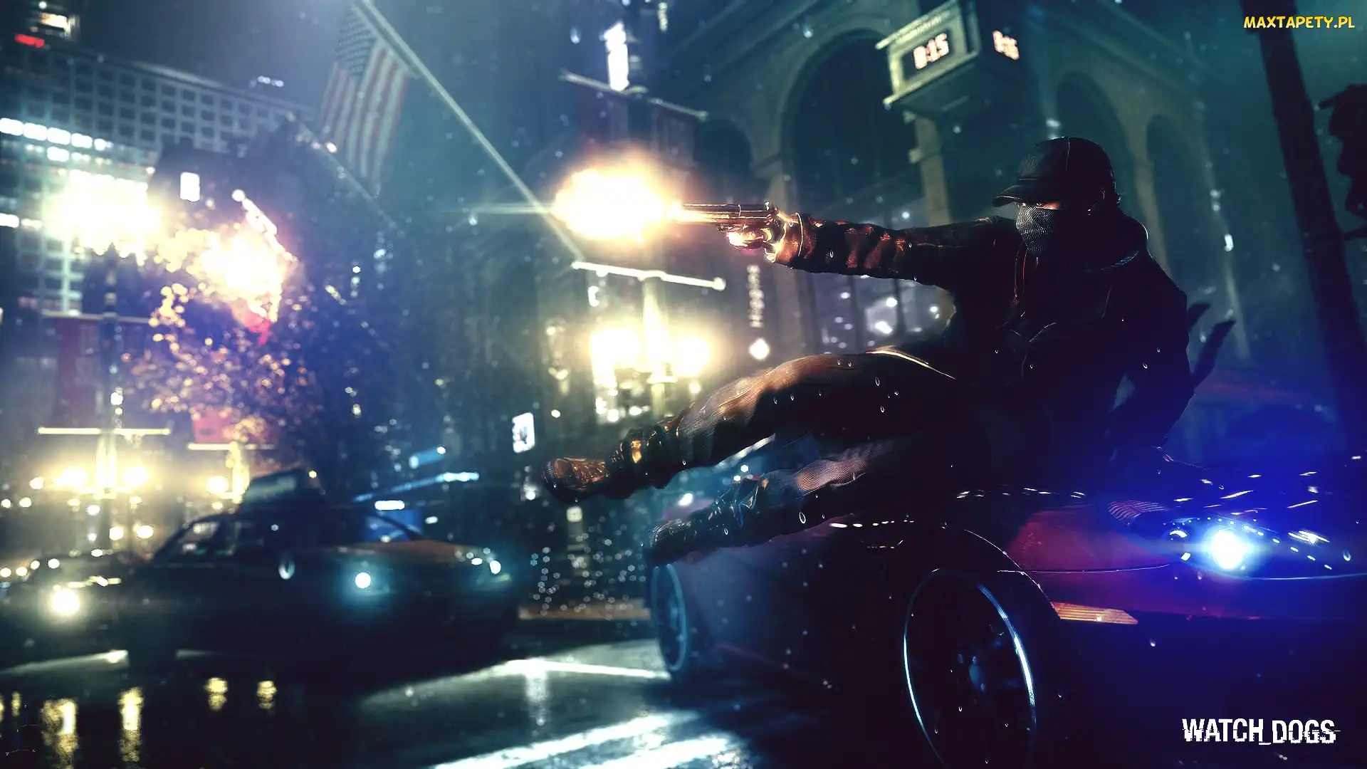 Miasto, Wybuchy, Watch Dogs, Mężczyna