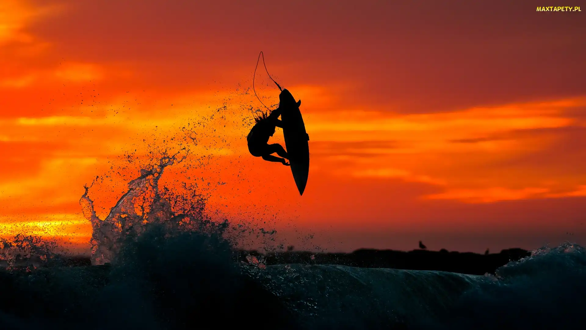 Słońca, Surfing, Mężczyzna, Morze, Zachód