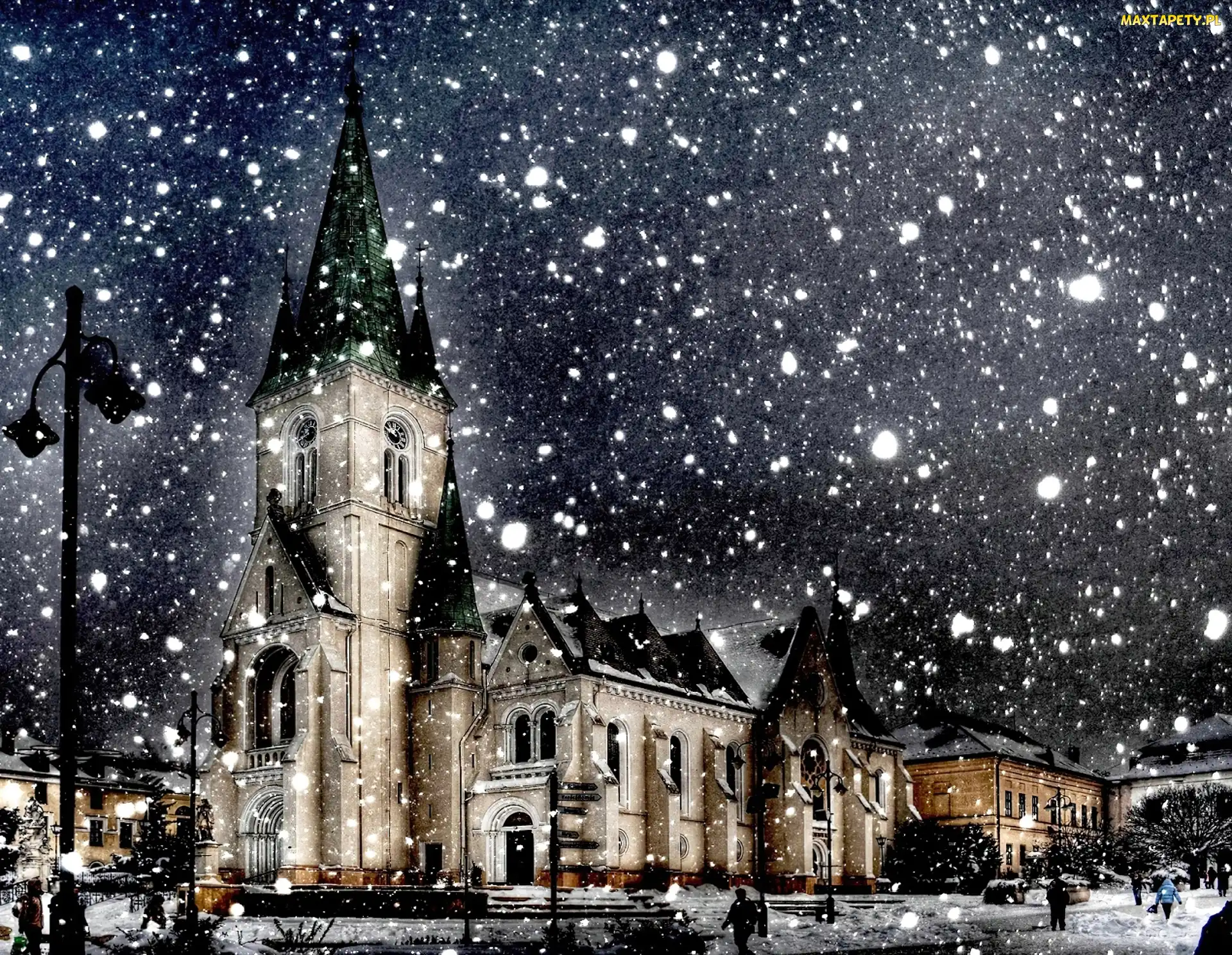 Kościół, Zima, Grafika