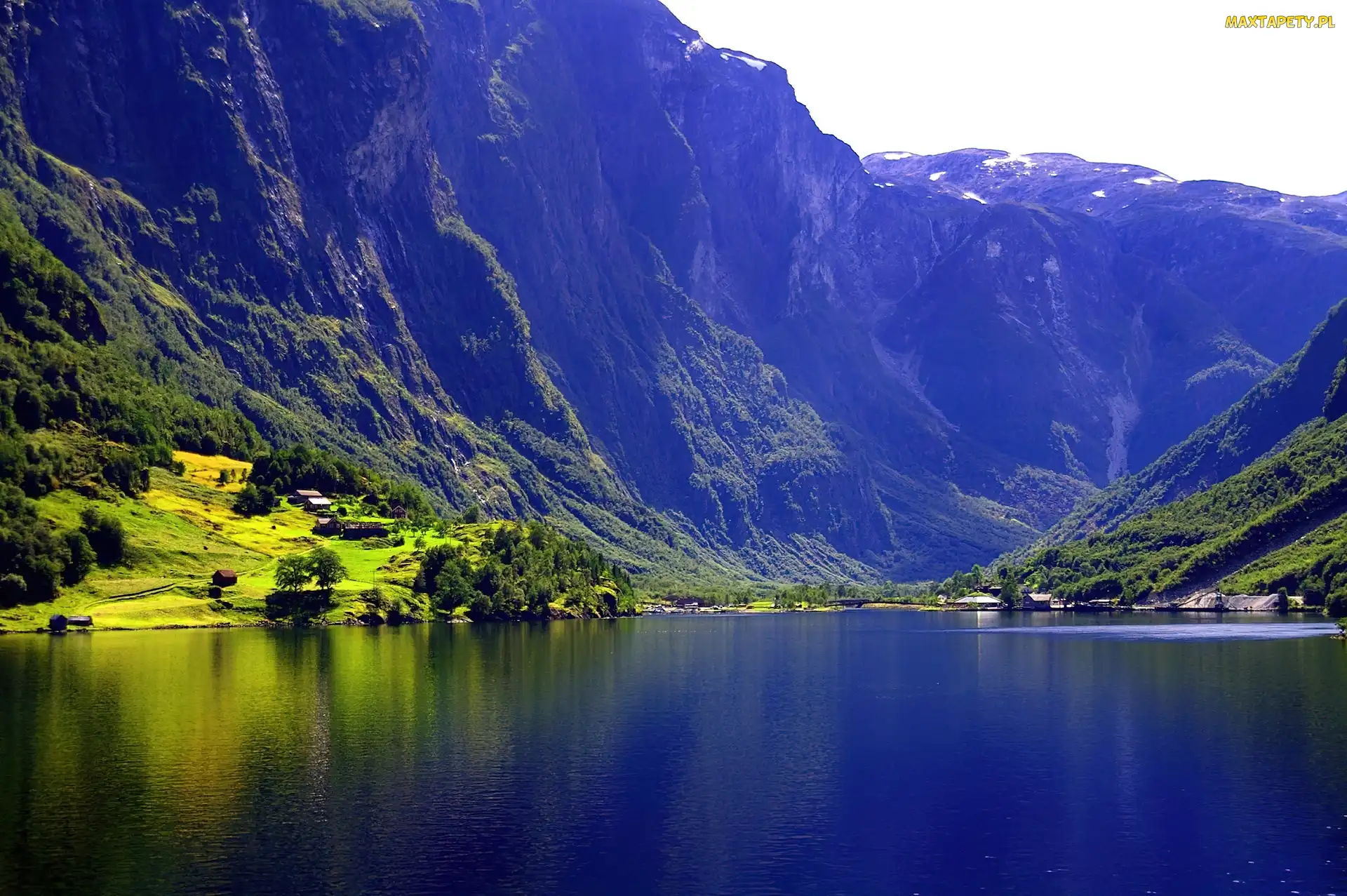 Wioska Gudvangen, Fiord, Norwegia, Góry