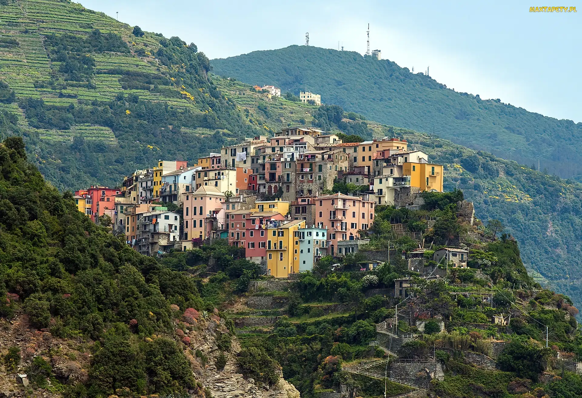 Domy, Włochy, Corniglia, Góry