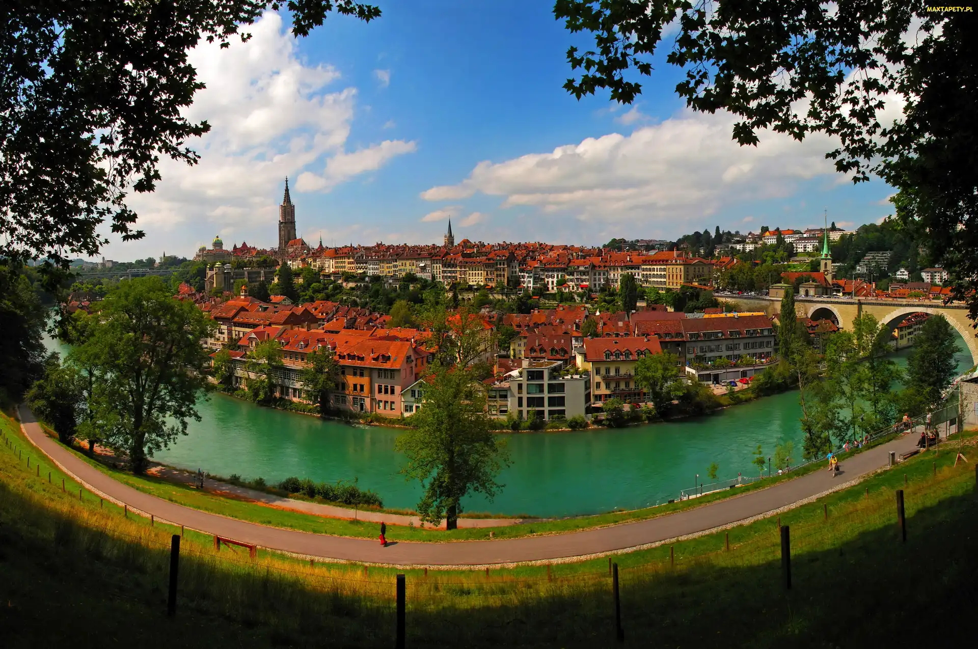 Willisau, Szwajcaria, Miasta, Most, Droga, Panorama, Rzeka