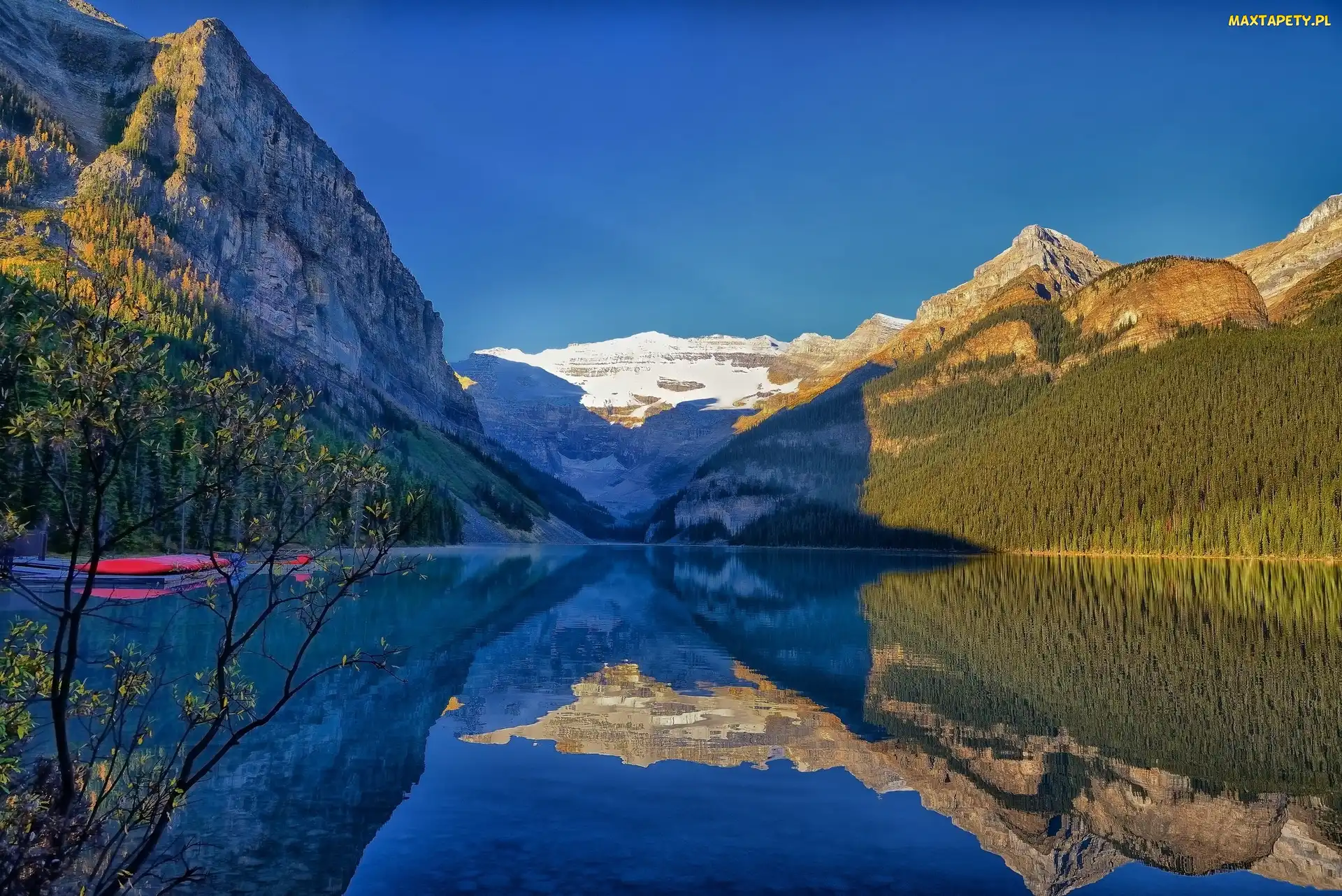 Jezioro, Góry, Prowincja Alberta, Kanada, Park Narodowy Banff, Jezioro Lake Luise