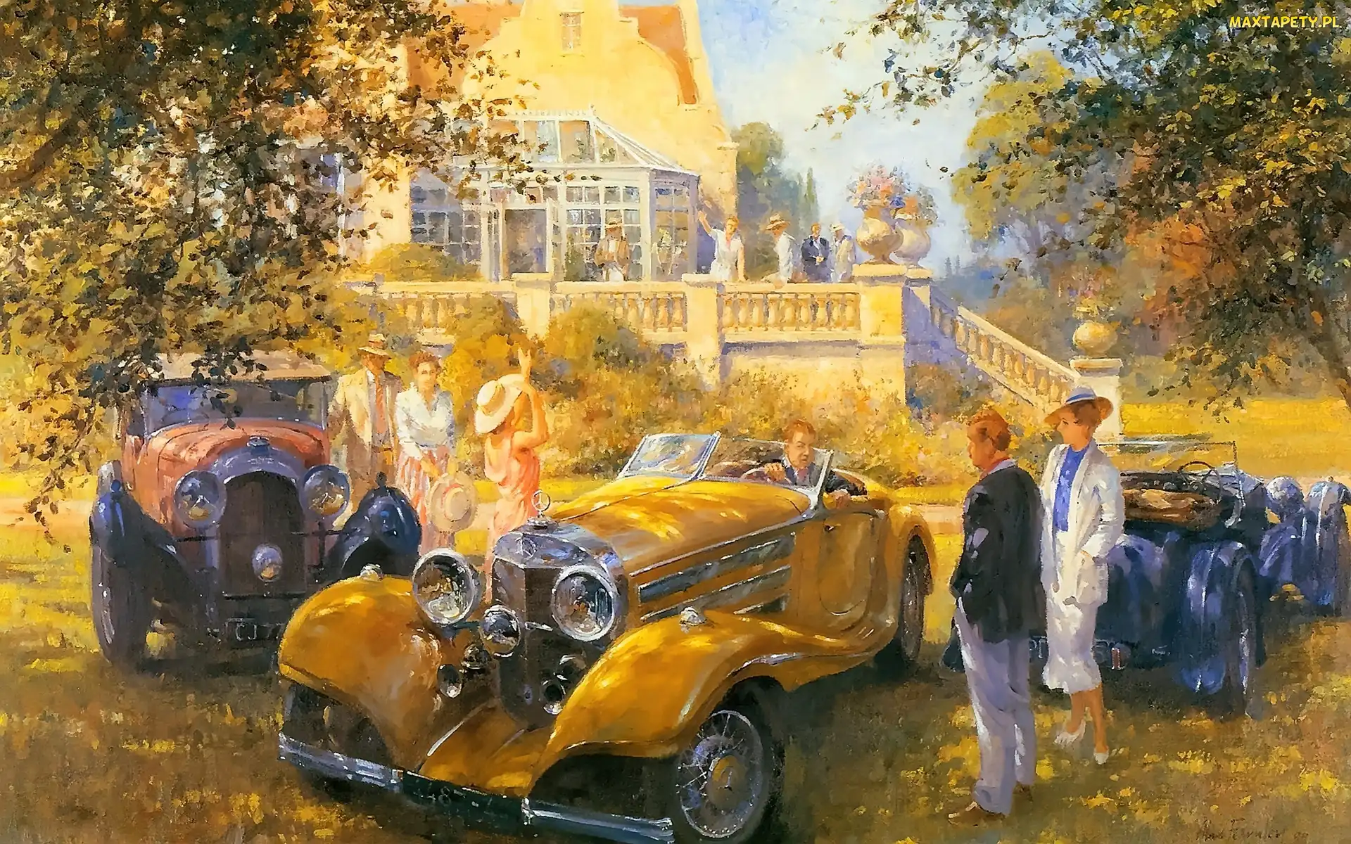 Spotkanie, Mercedes, Obraz, Dworek