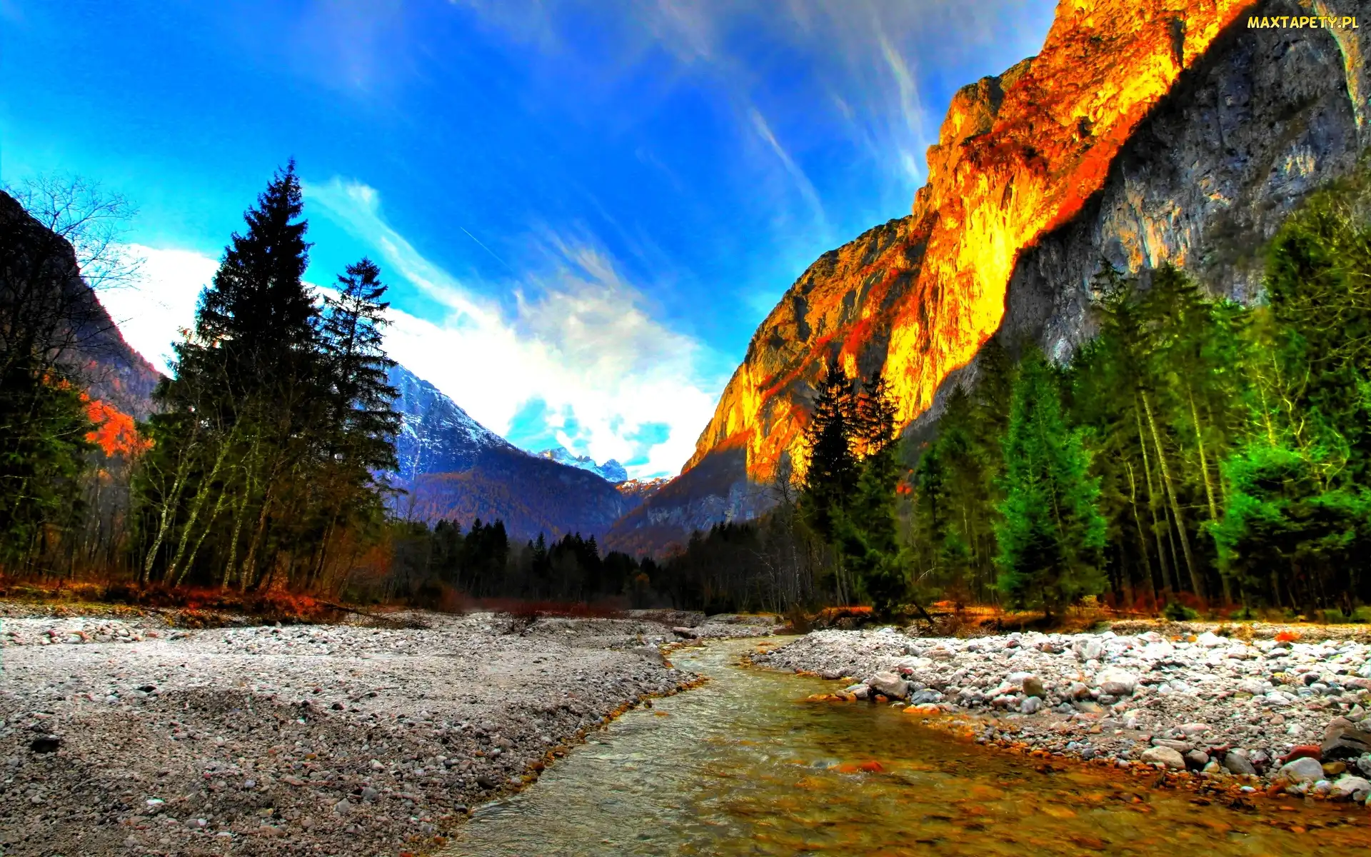 Lasy, Góry, Stan Kalifornia, Stany Zjednoczone, Park Narodowy Yosemite, Rzeka