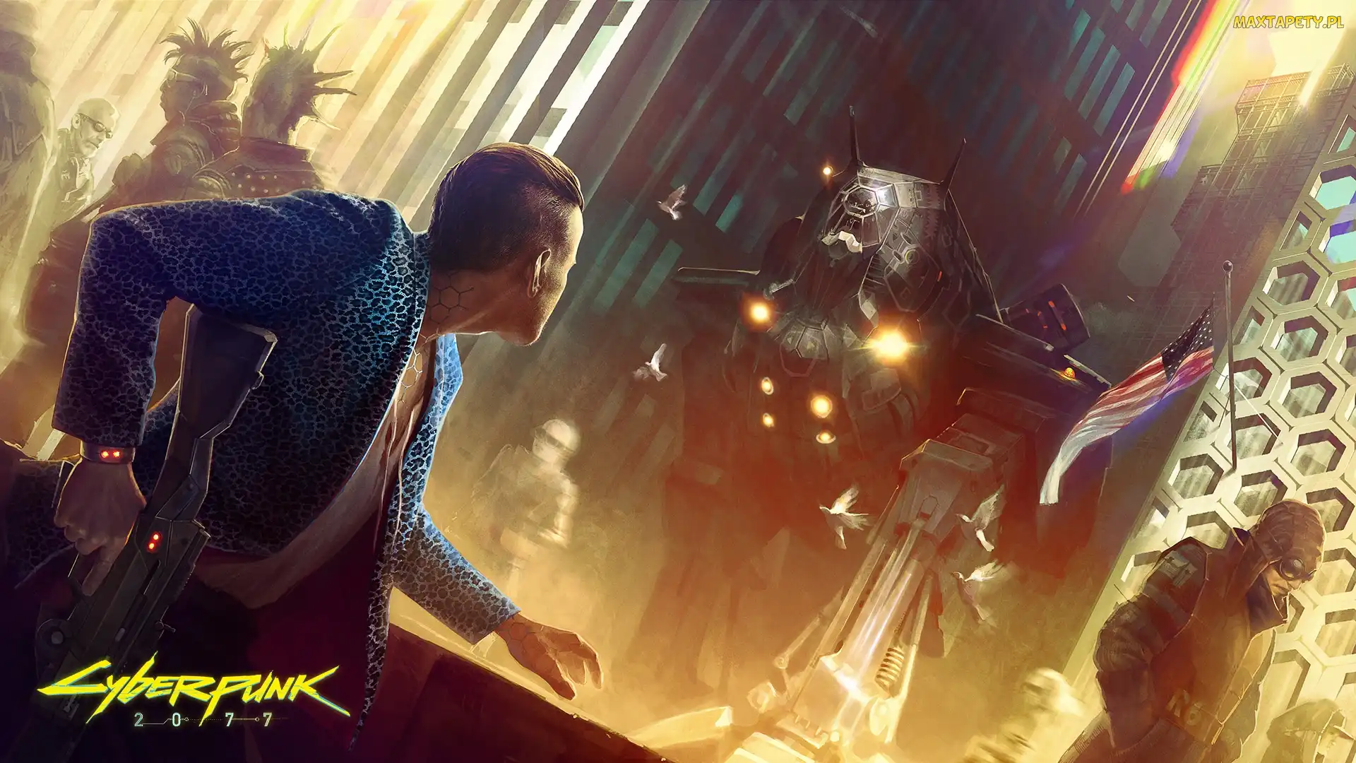 Mężczyzna, Robot, Cyberpunk 2077