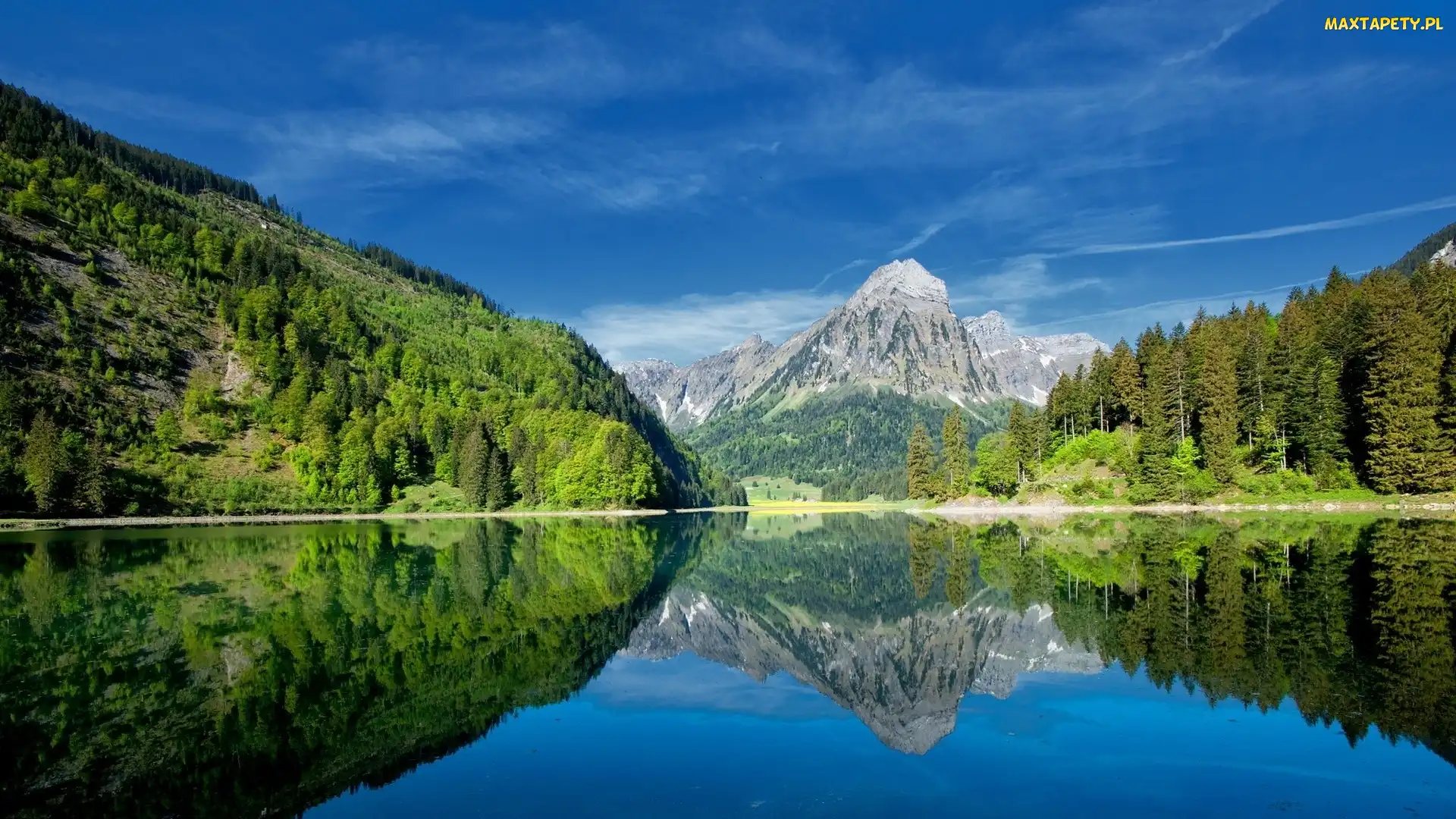 Jezioro Mirror Lake, Las, Stan Kalifornia, Stany Zjednoczone, Park Narodowy Yosemite, Góry