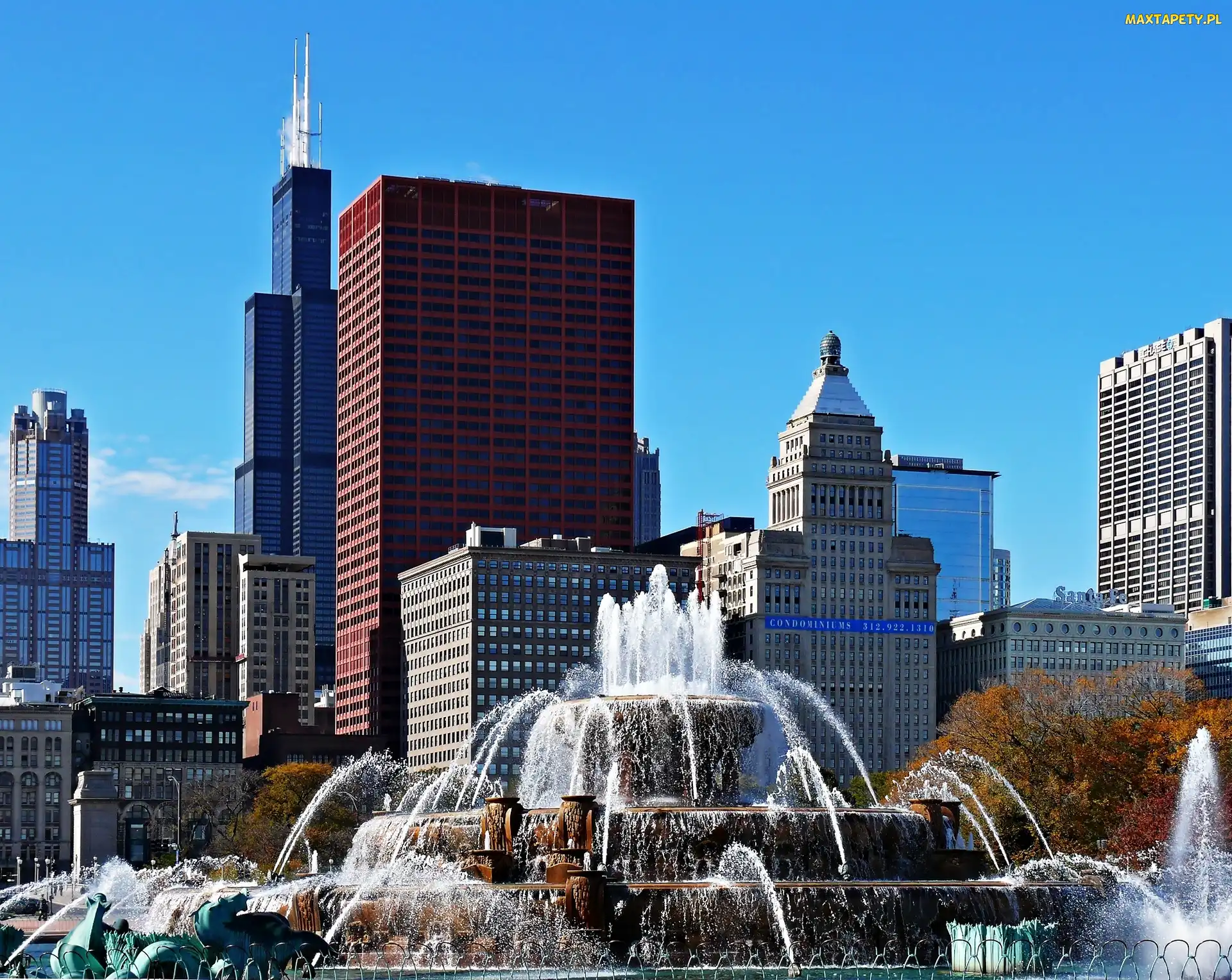 Fontanna, Chmur, Chicago, Drapacze