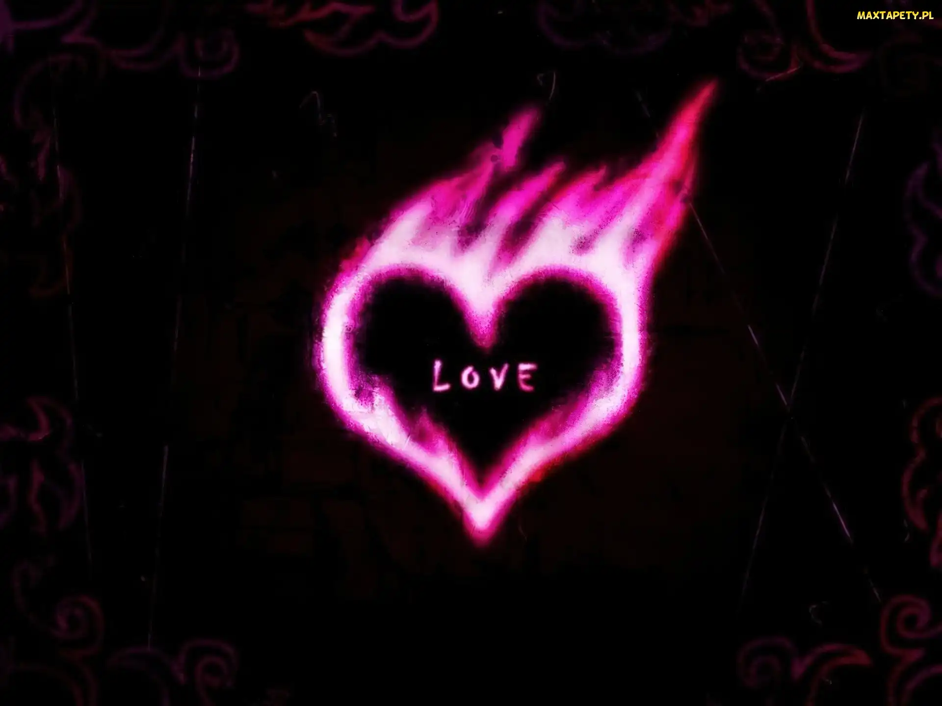 płonące serce , love, Walentynki