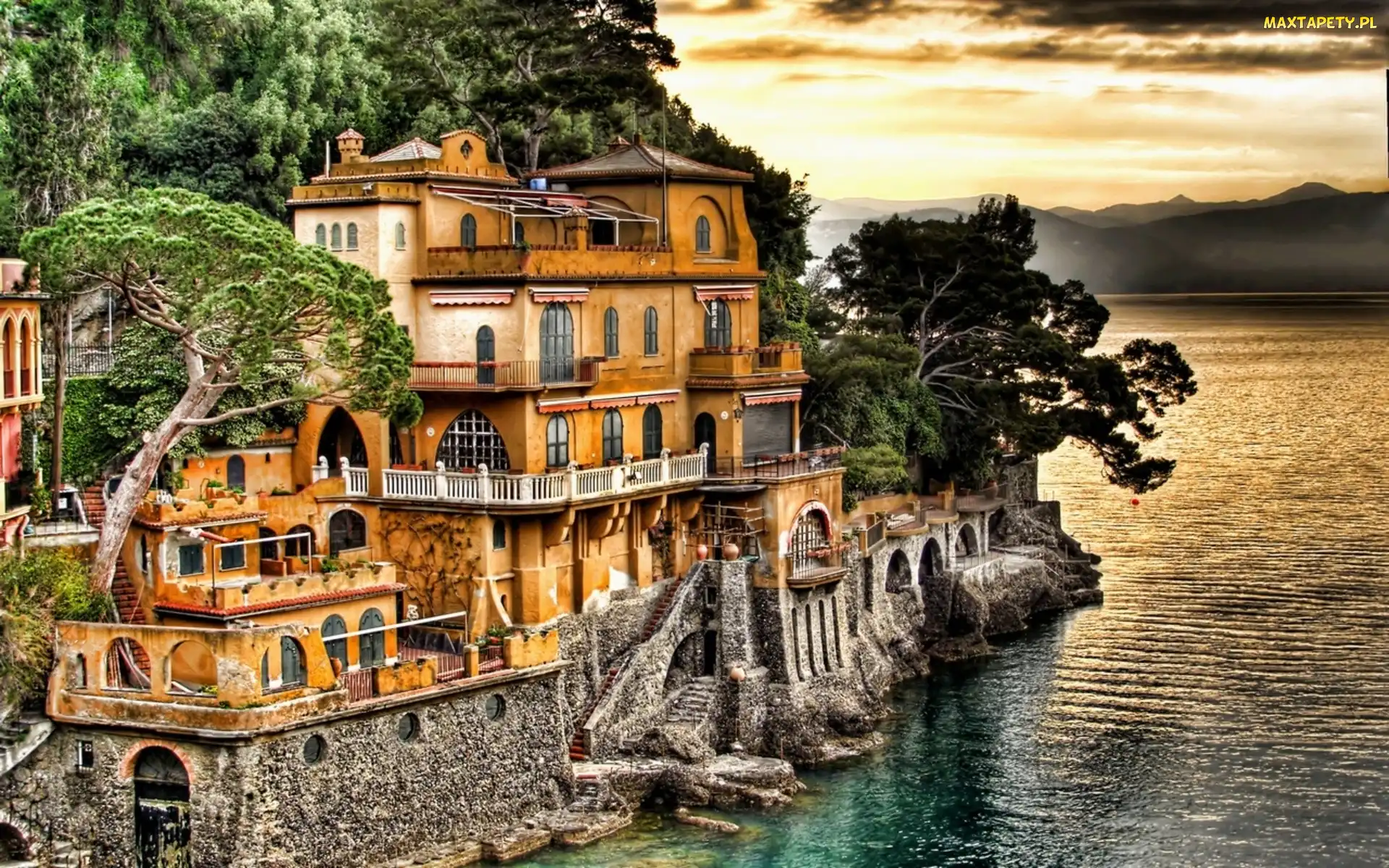 Włochy, Portofino, Dom, Morze