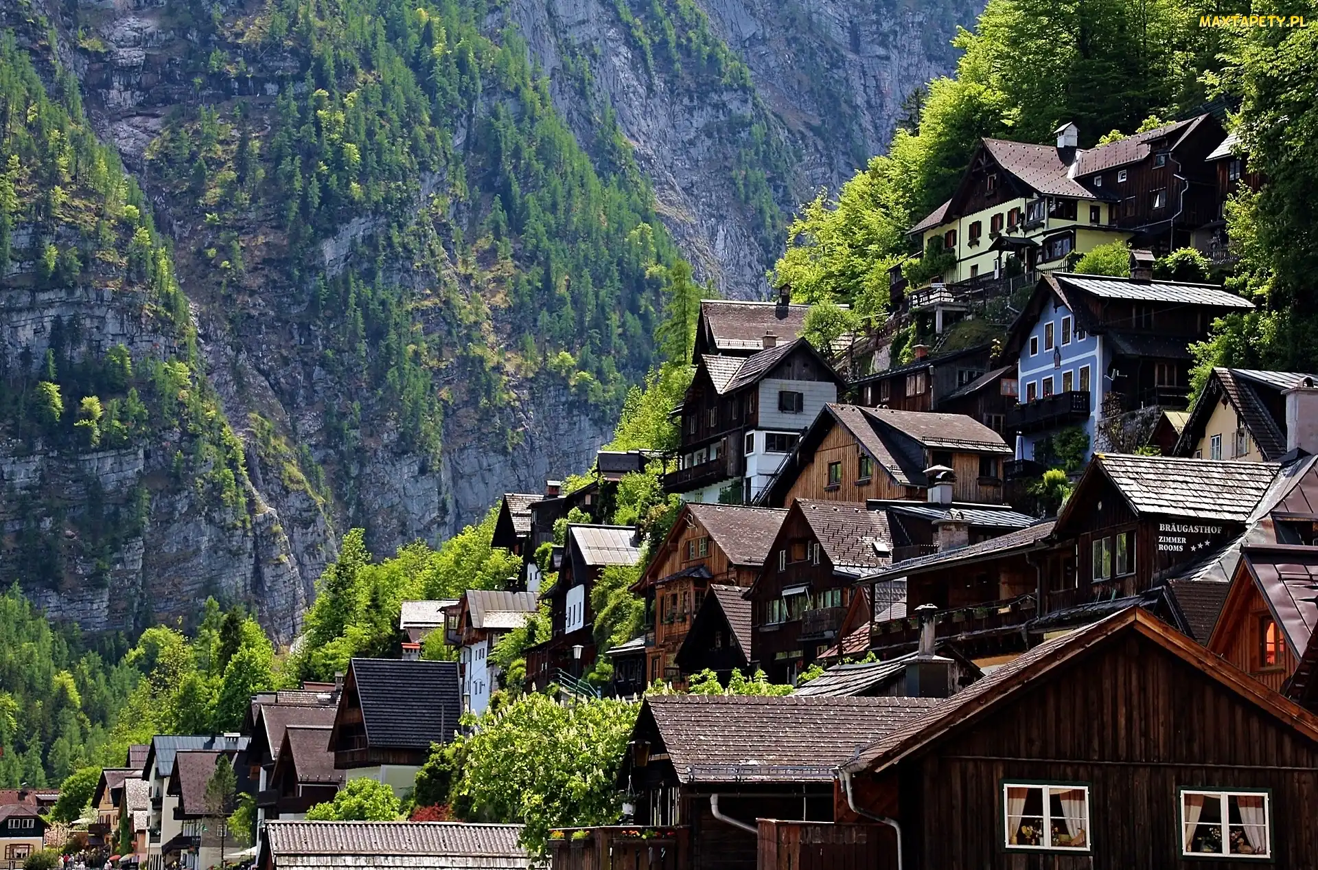 Austria, Stok, Góry, Domy, Hallstatt