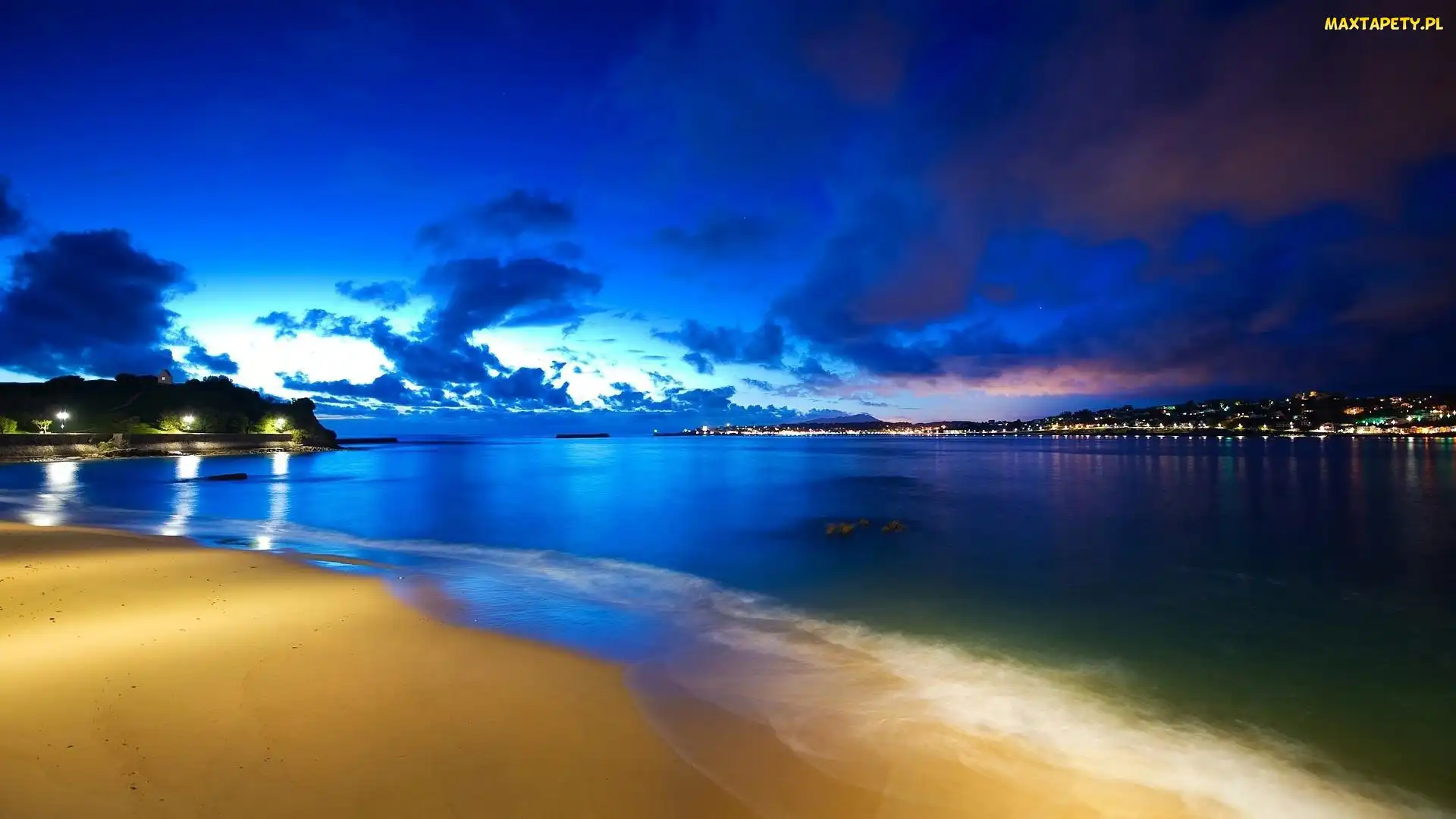 Plaża, Francja, Saint Jean De Luz, Chmury, Morze