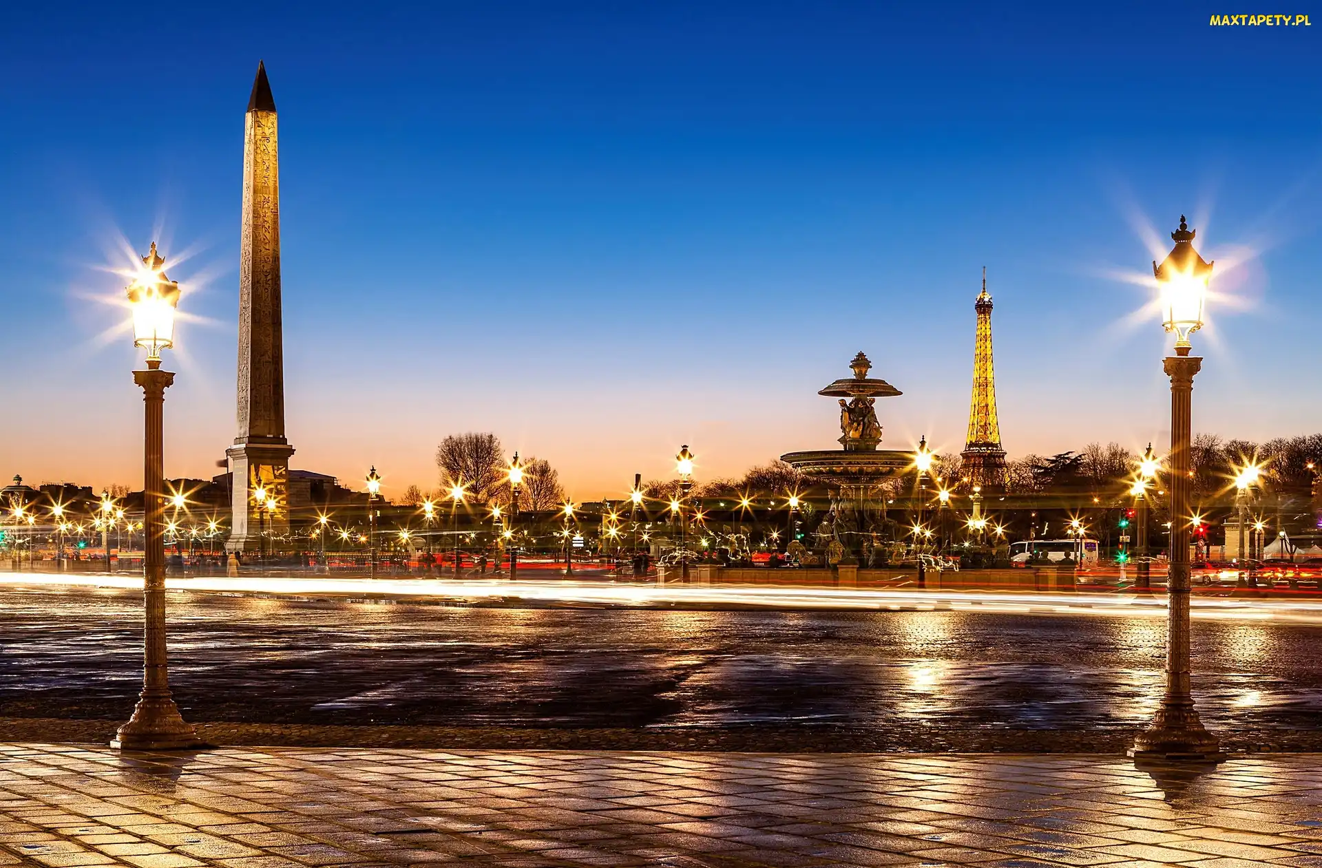 Francja, Wieża Eiffla, Obelisk, Plac de la Concorde, Paryż