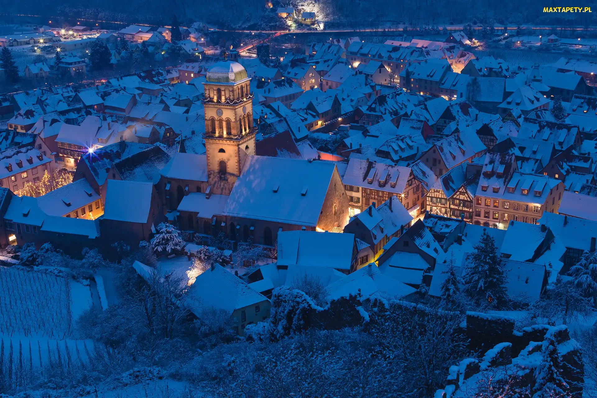 Kaysersberg, Austria, Noc, Panorama