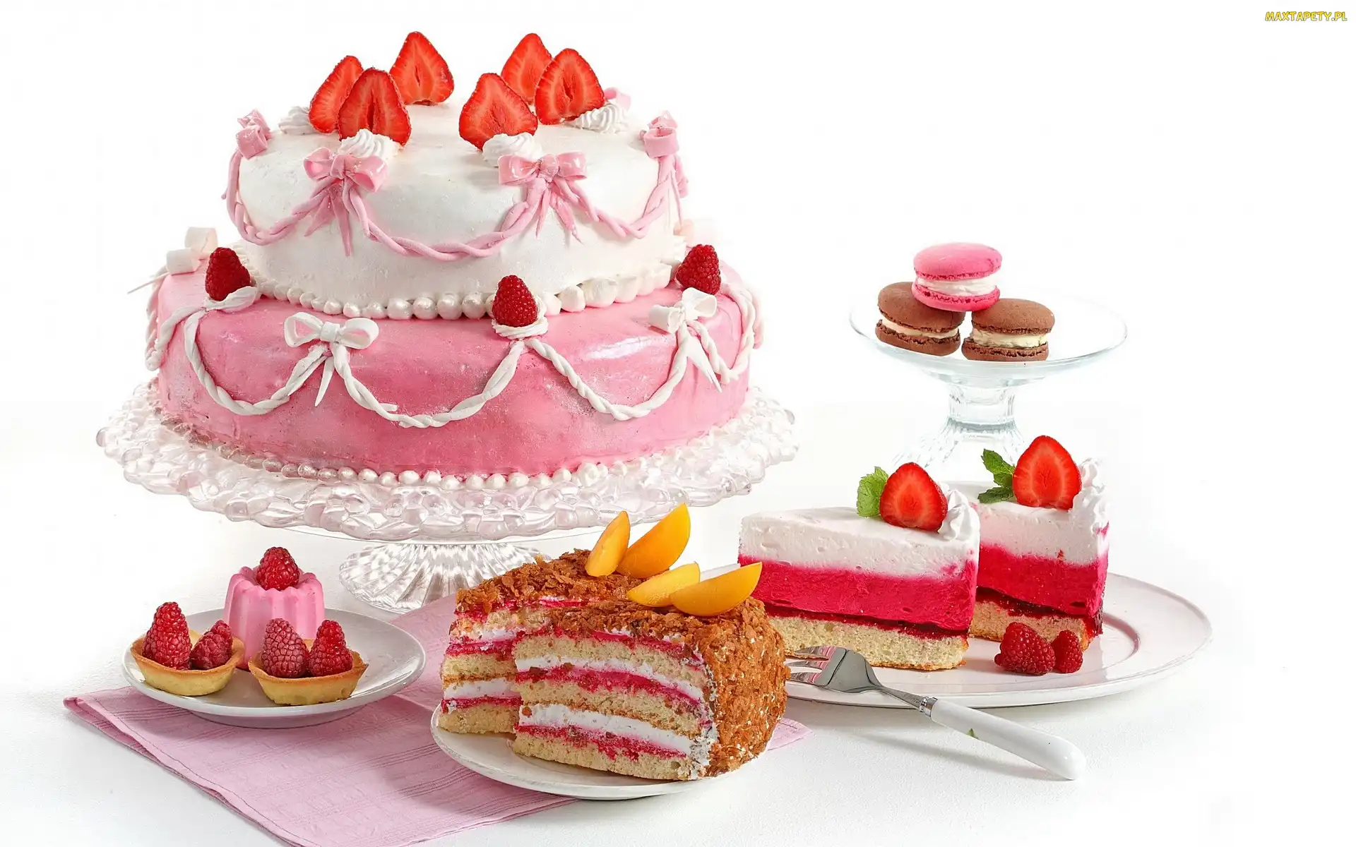 Owoce, Ciastka, Kolorowy, Tort