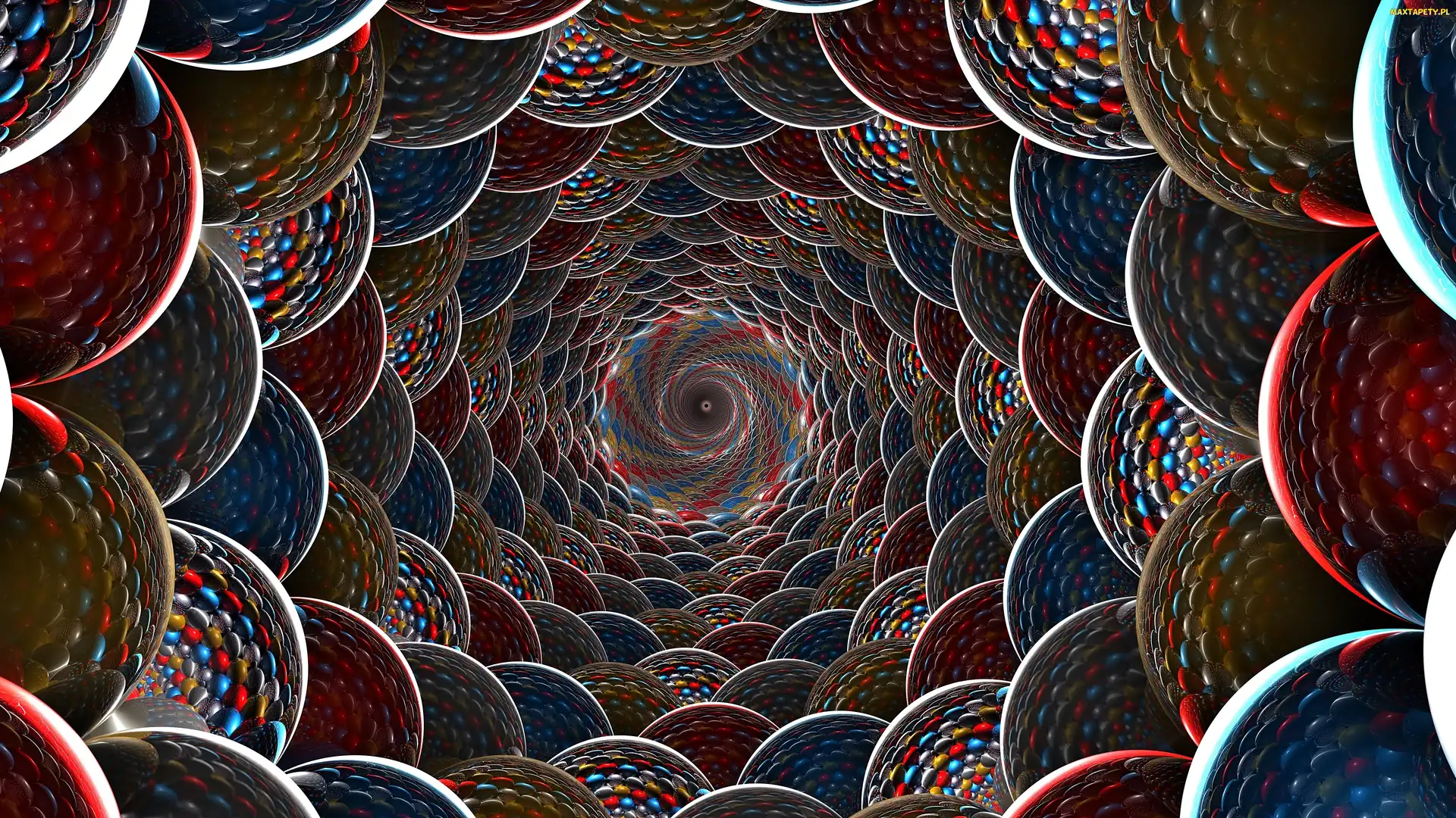 Tunel, Abstrakcja, Kolorowy