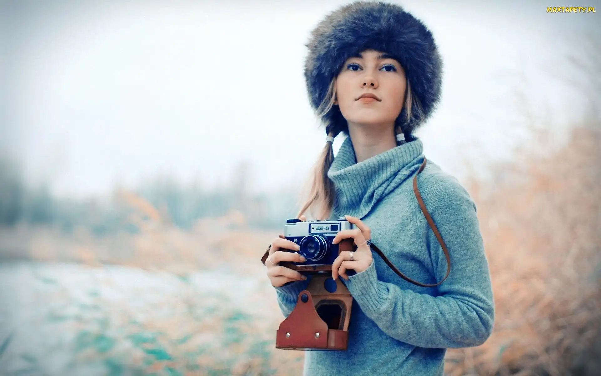 Czapka, Aparat Fotograficzny, Kobieta
