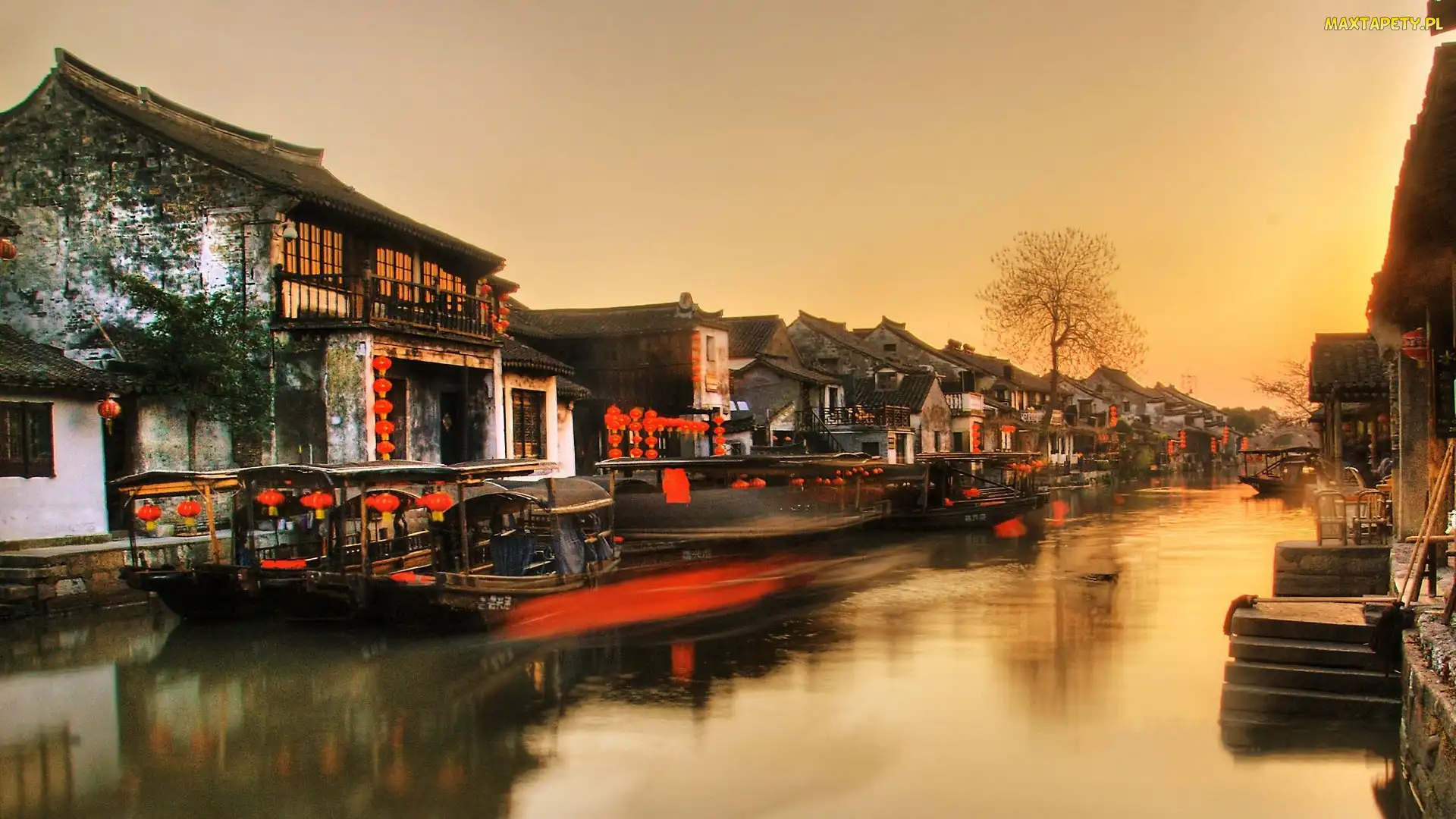 Chiny, Xitang, Domy, Rzeka