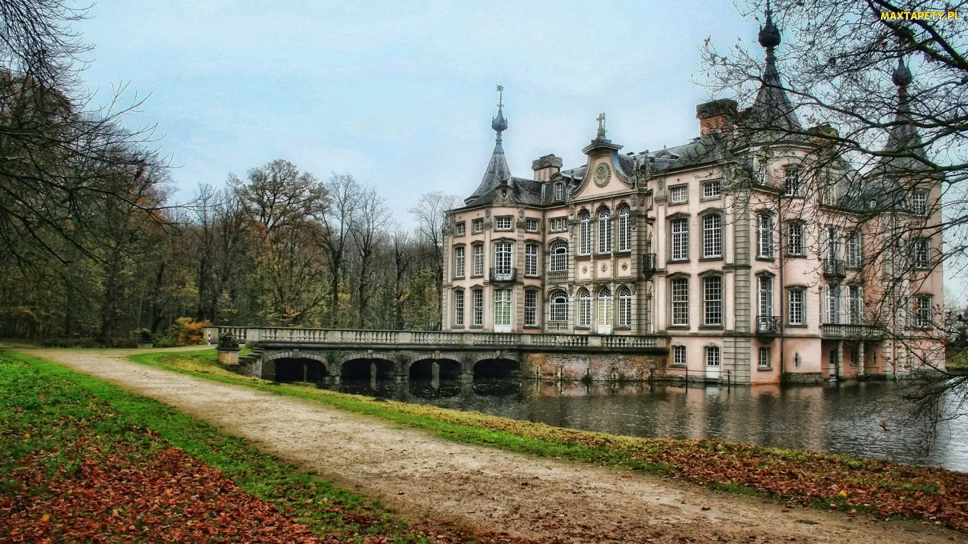 Jesień, Droga, Pałac, Most