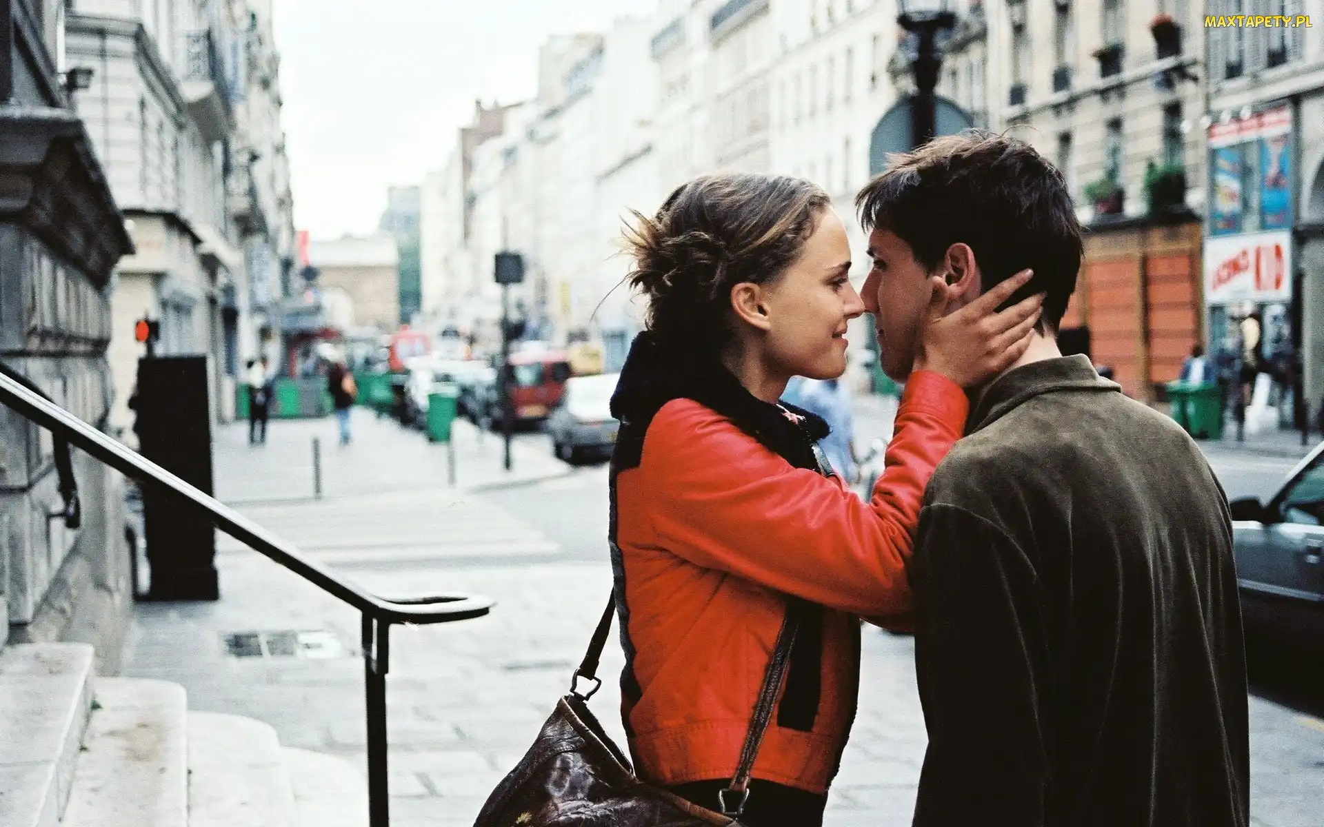 Miłość, Natalie Portman, Śnieg, Ulica, Para