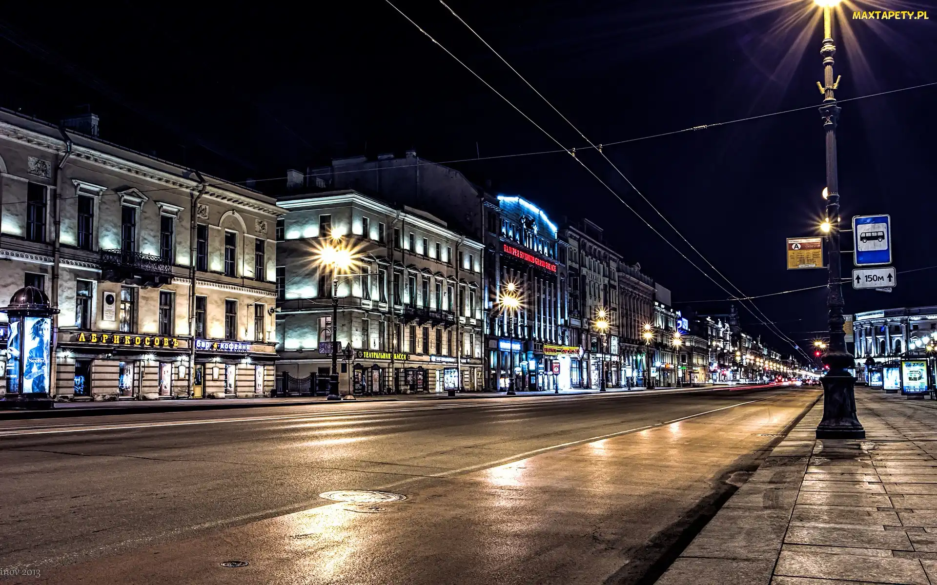 Budynki, Rosja, Petersburg, Latarnie, Ulica