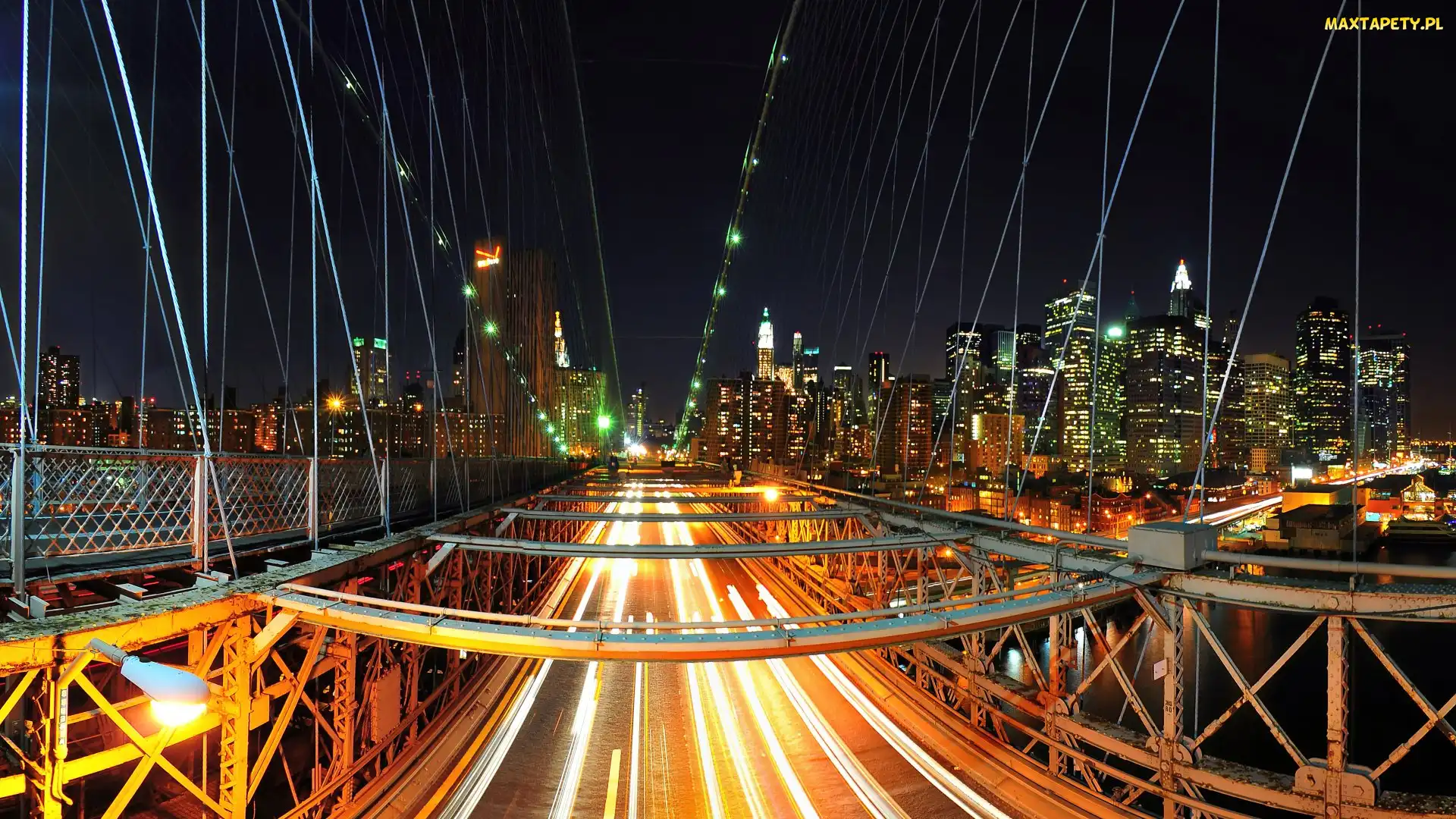 Manhattan, Stany Zjednoczone, Nowy Jork, Most, Drapacze Chmur