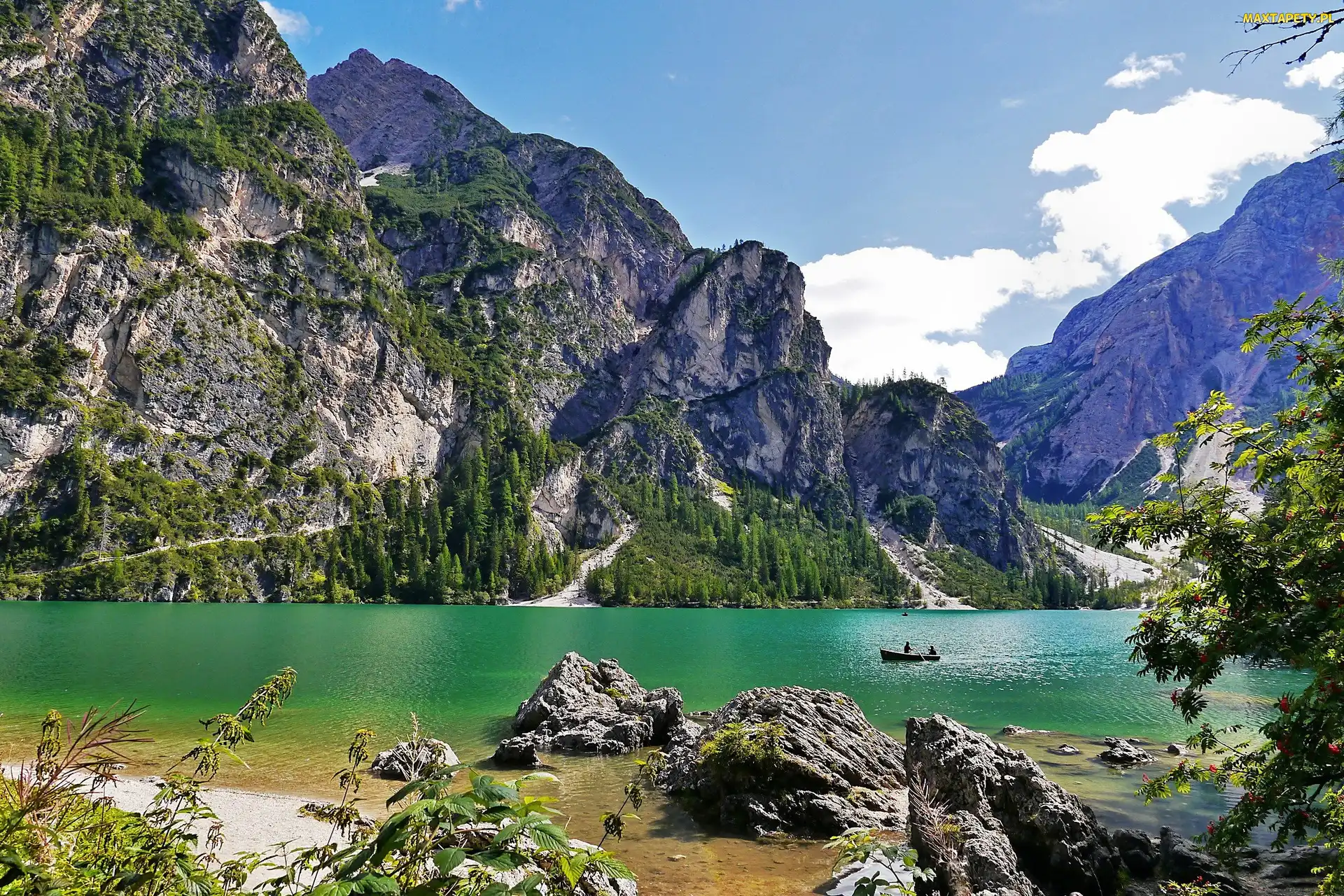 Jezioro Pragser Wildsee, Włochy, Góry
