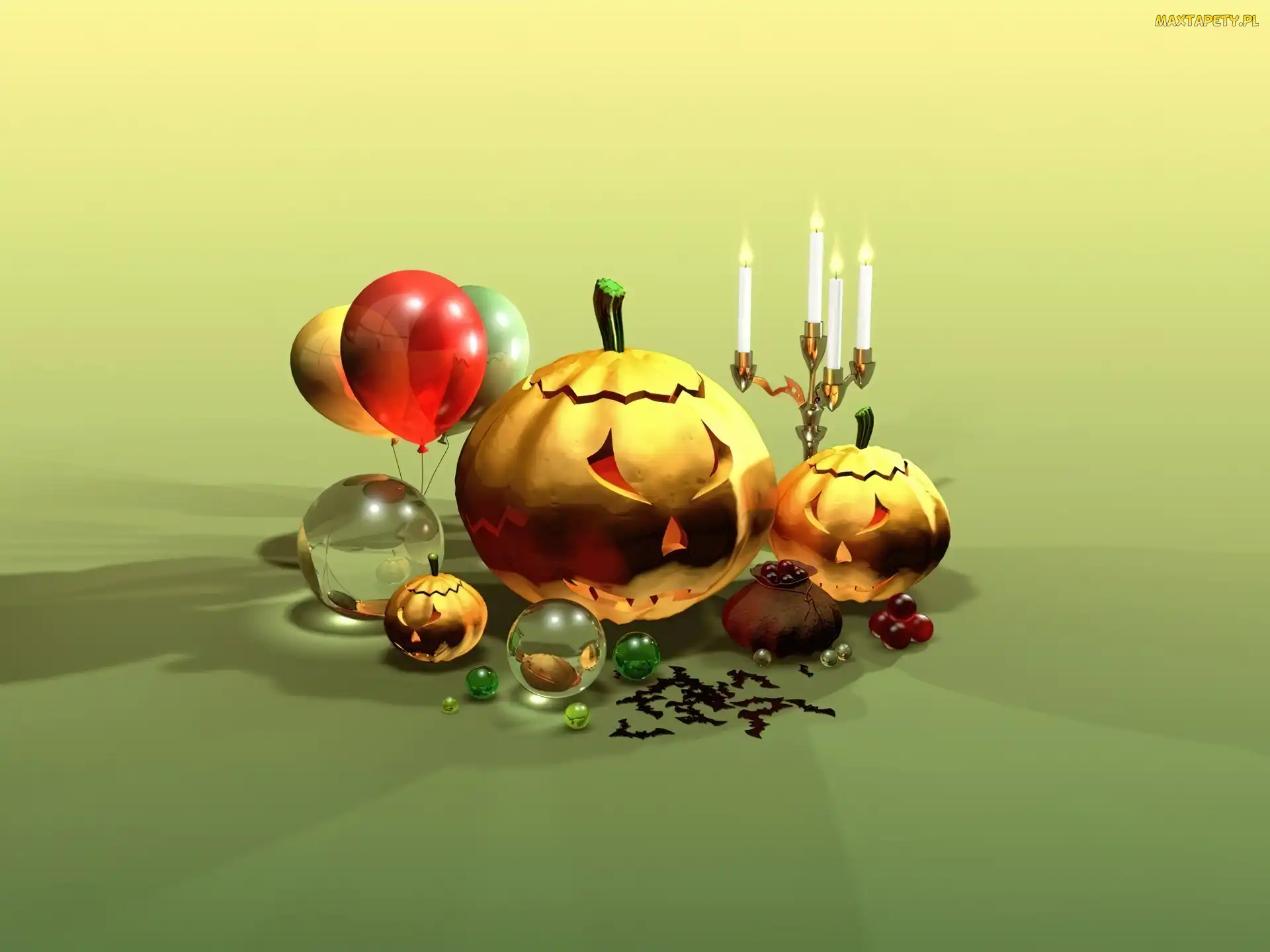 świecznik , dynie, Halloween