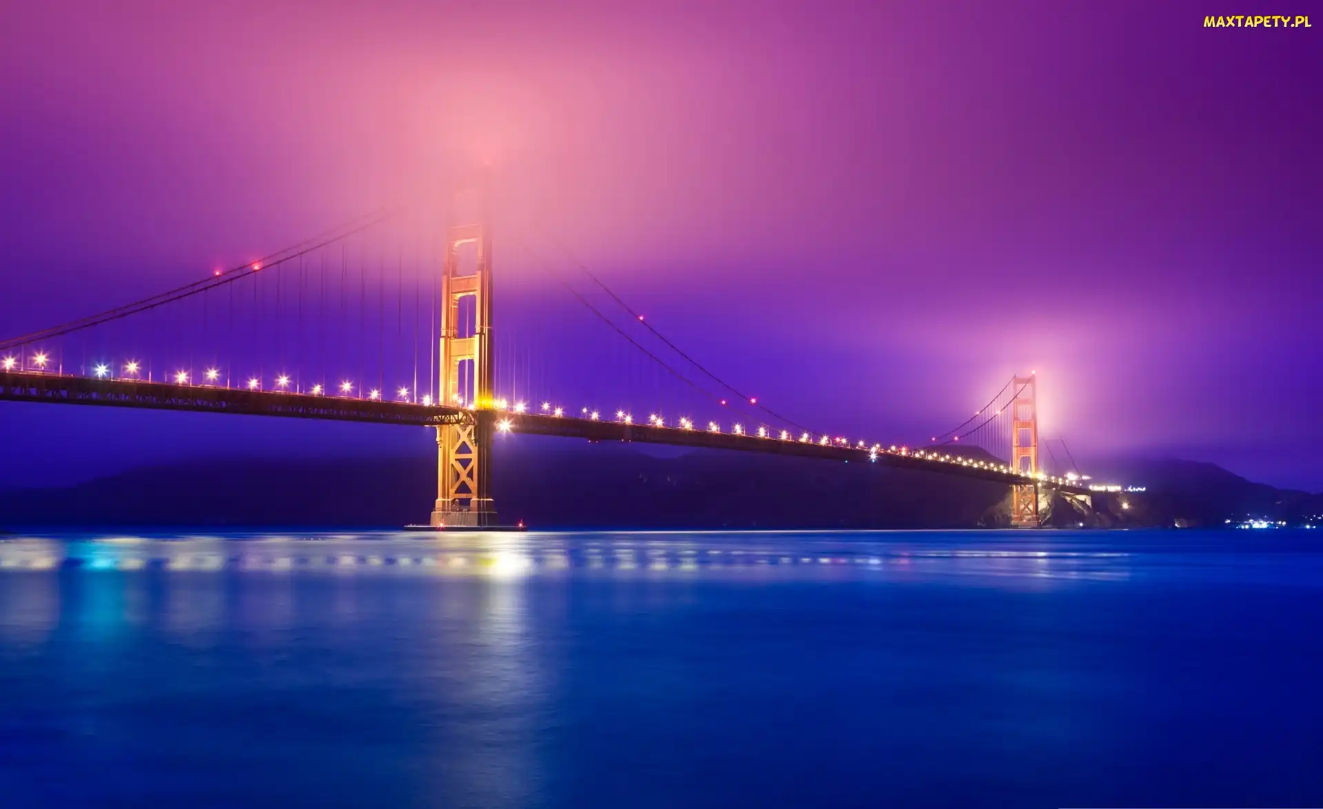 Most Golden Gate, San Francisco, Oświetlony