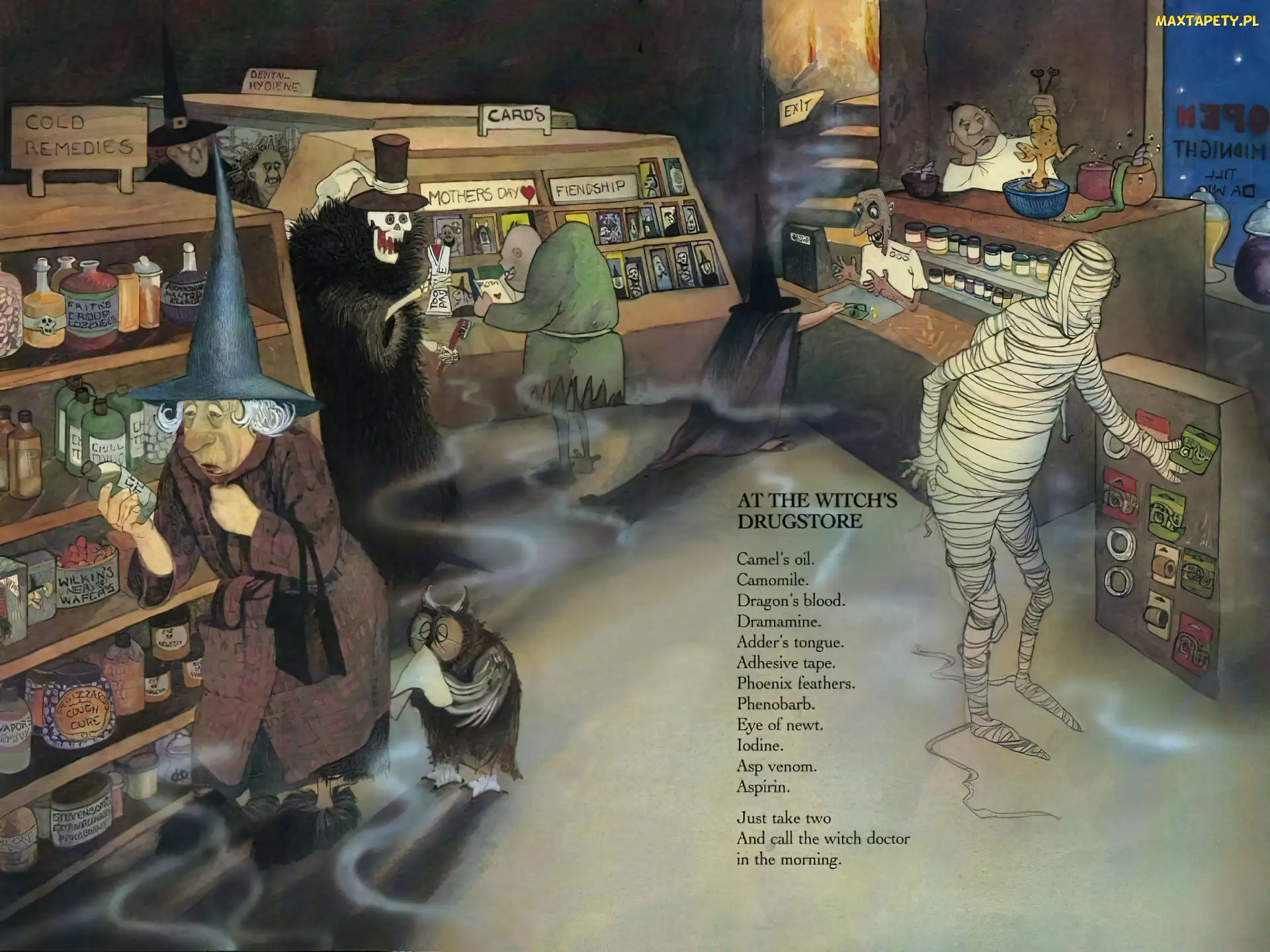 Halloween, mumia w sklepie