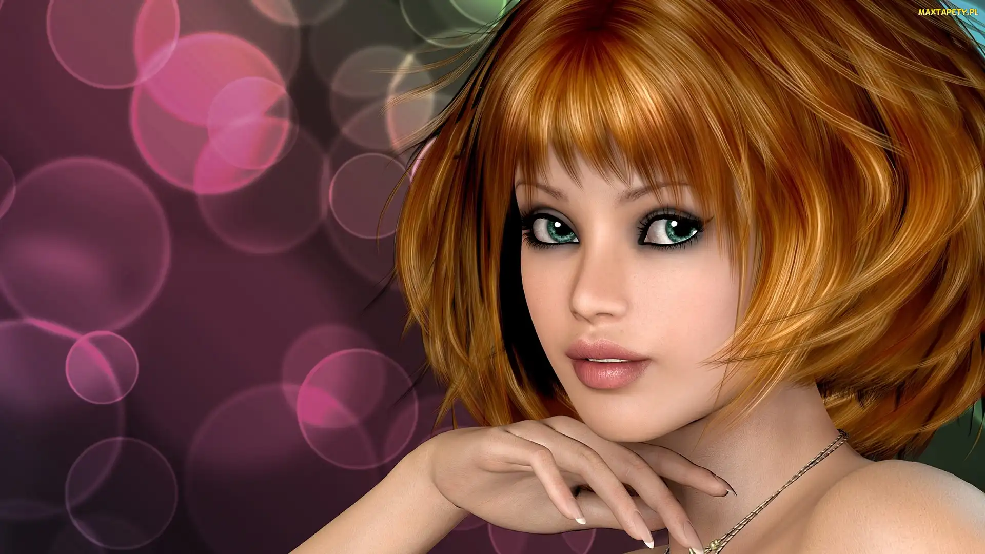 Kobieta, Grafika 2D, Portret, Dłoń