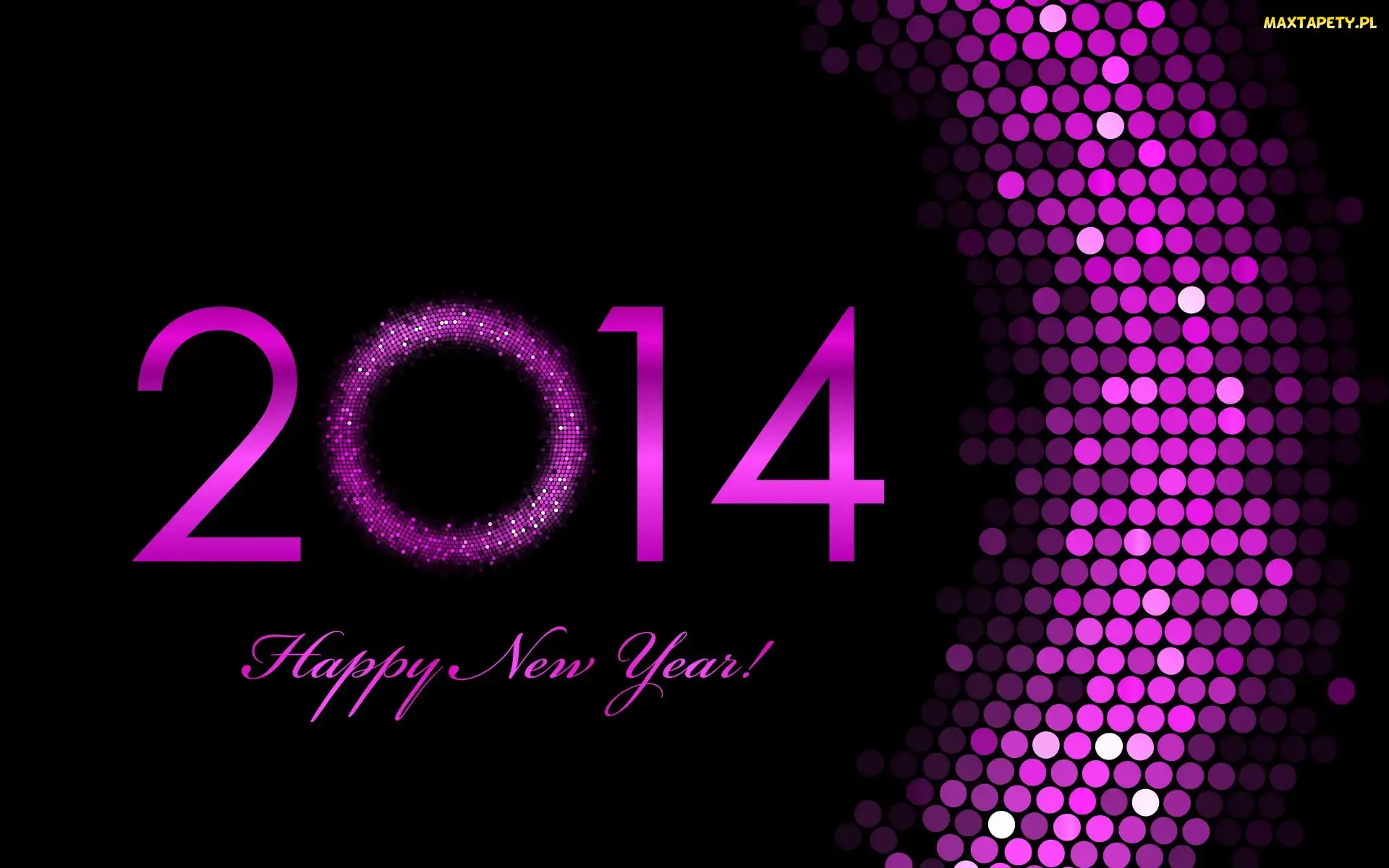 Róż, Happy New Year, 2014, Napis, Sylwester